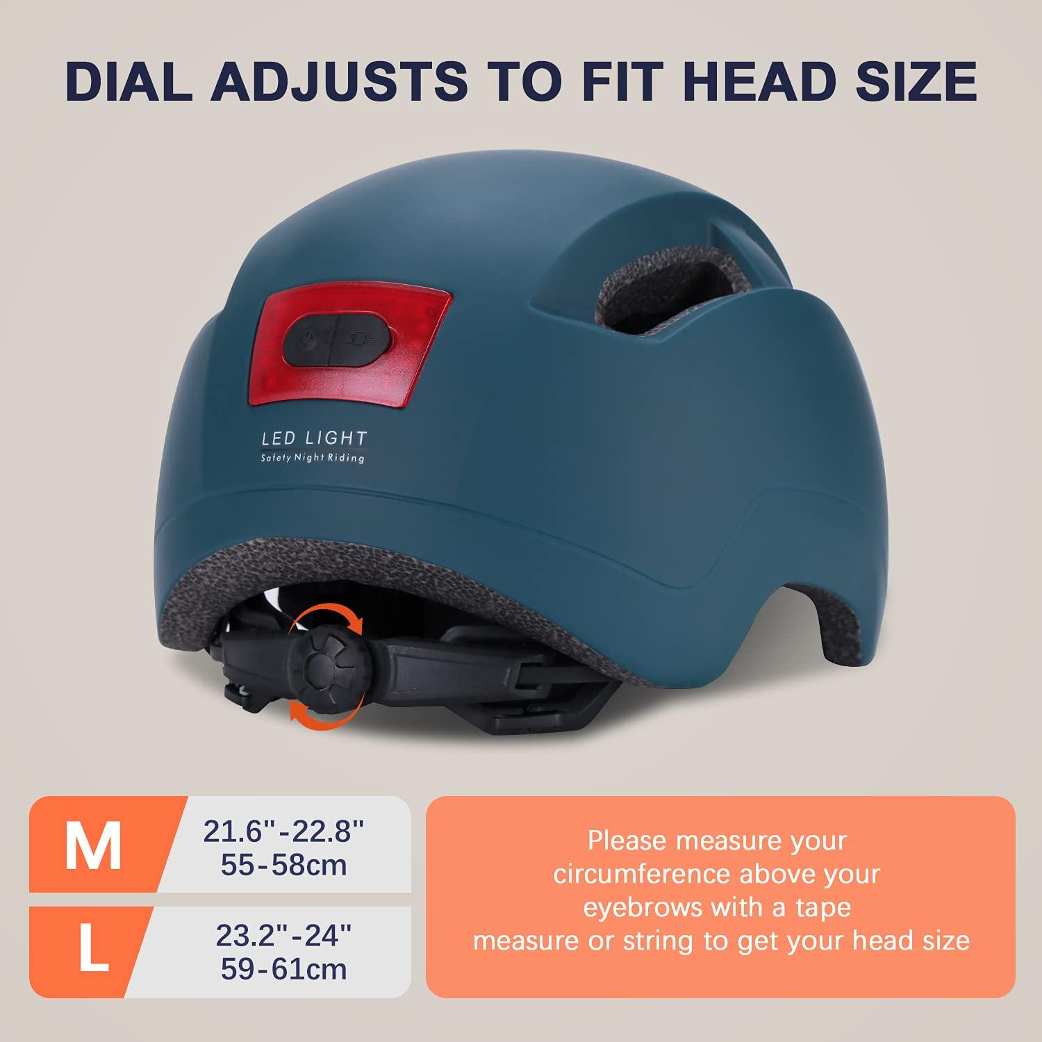 GROTTICO GROTTICO Adult Bike Helmet with Light - Dual Certified for Bicycle Scooter Skateboard Road Cycling Skating Helmet