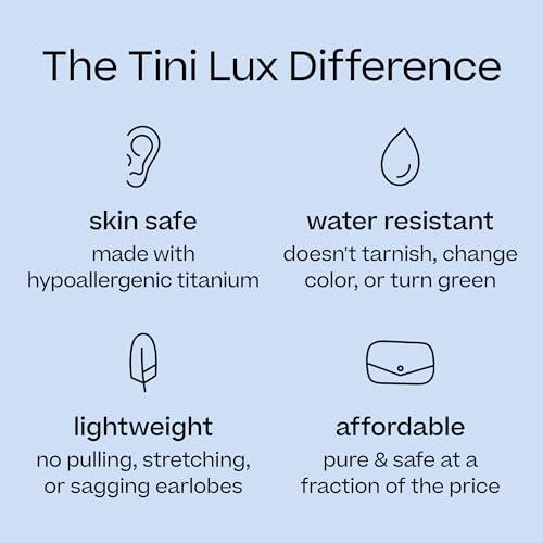 Tini Lux Tini Lux | Hypoallergenic Earrings | Titanium Priya Heart Studs | Silver | Titanium Stud Earrings for Women | Earrings Studs, Sensitive Ears, Trendy Womens Earring Set