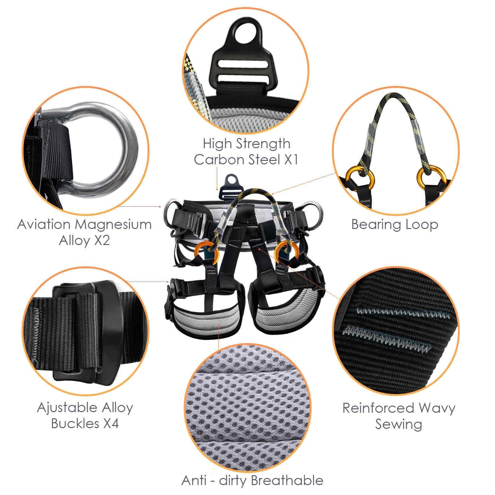 HandAcc HandAcc Climbing belts, Thicken Professional Large Size Safety Seat Belts for Tree Climbing, Rescuing Work, Rappelling and Other Outdoor Adventure Activities