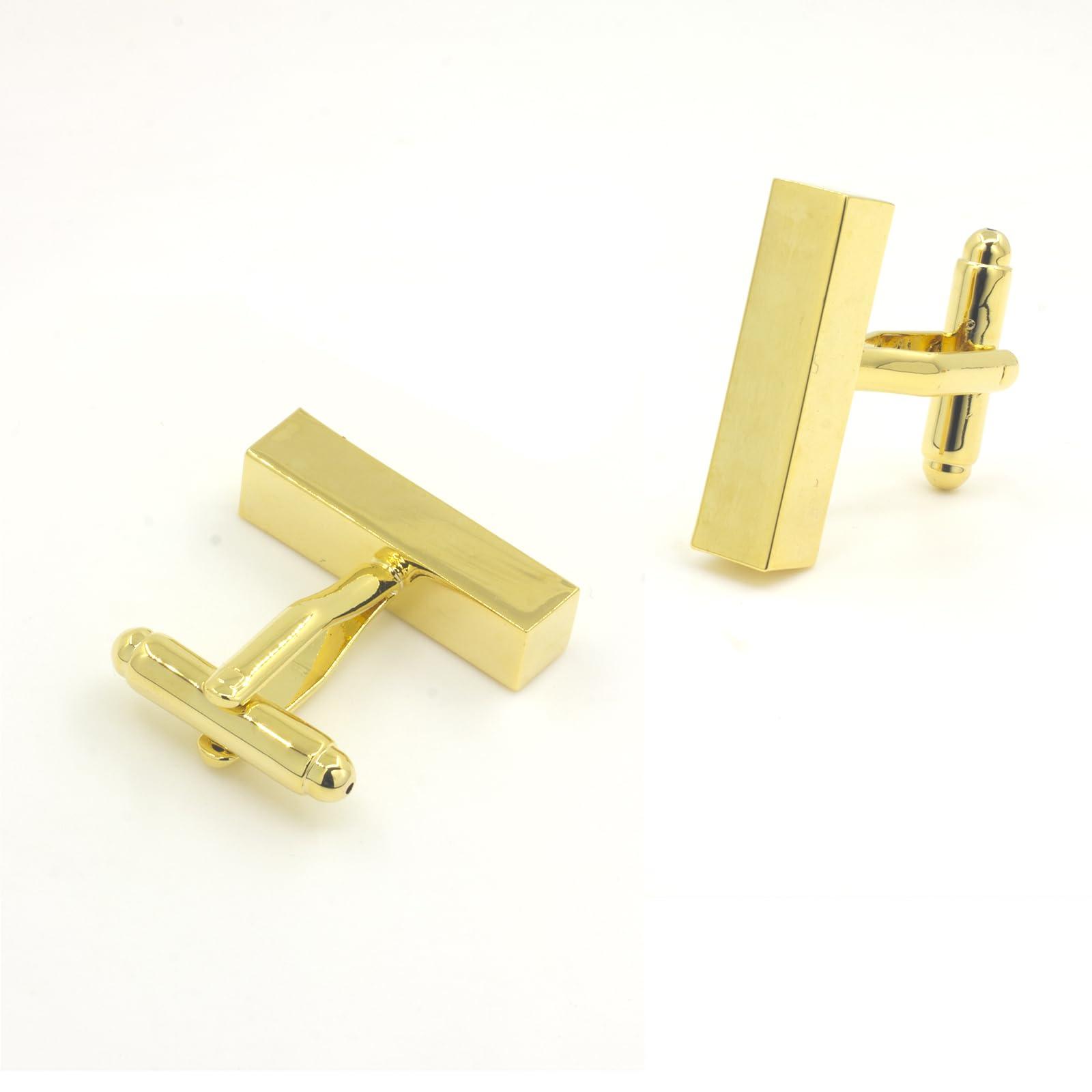 Cyriacus Men's Cufflinks Bricks unique Designe Solid Material, Cuff-links for Regular Wedding Business Accessories Best Men, Gold Brick Cufflinks for Men (Gold Brick)