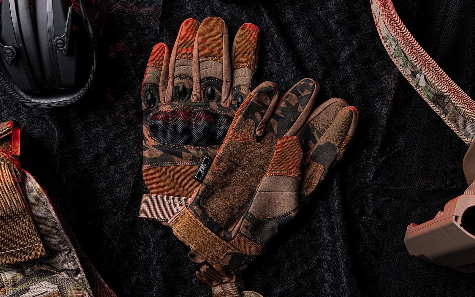 Glove Station Glove Station The Impulse - Tactical Shooting Gloves for Men with Touchscreen Compatibility, Lightweight Design and Outstanding Grip for Outdoor, Sports, Motorcycle and Work - Tan, Small Size