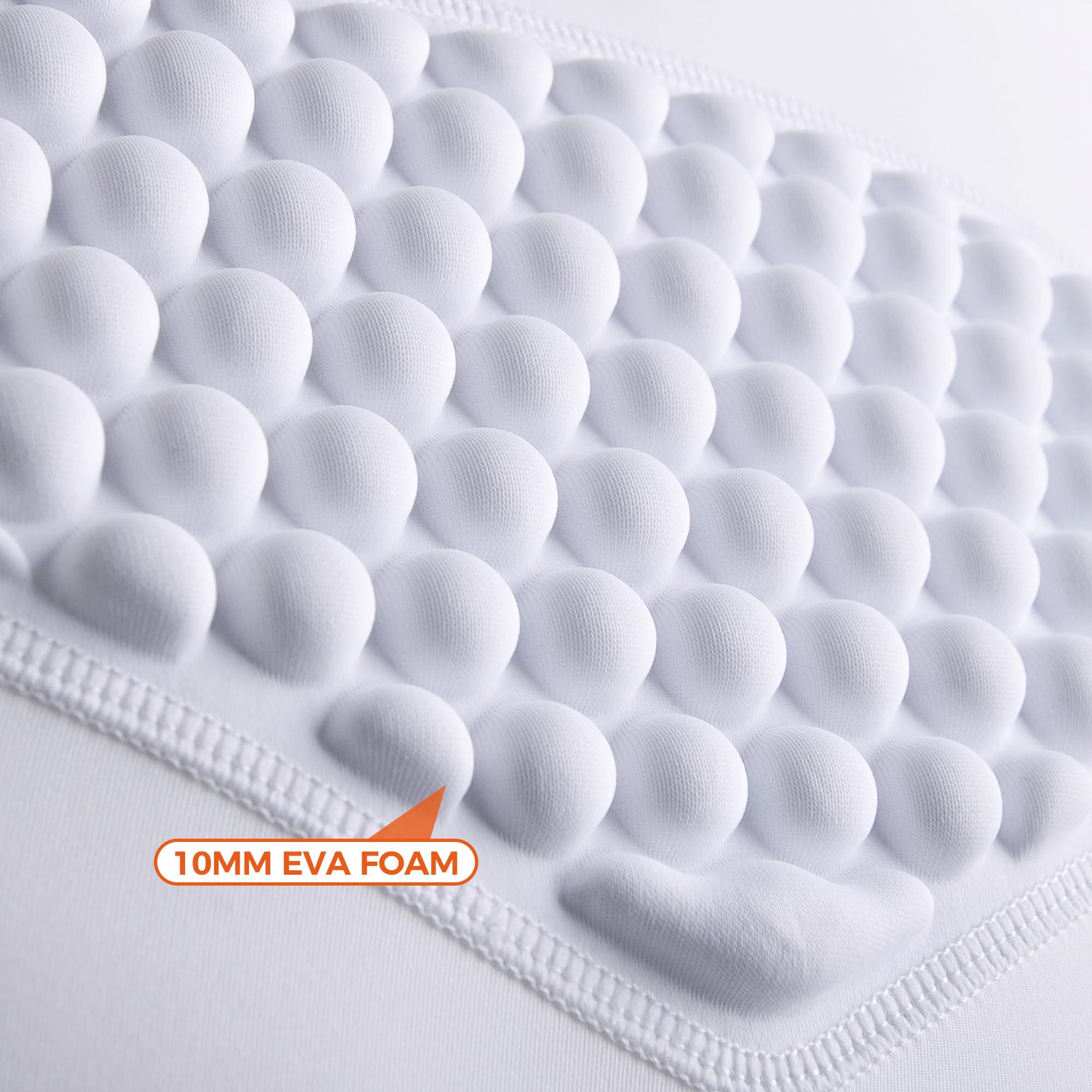 COOLOMG COOLOMG Youth Baseball Chest Protector Padded Shirt Heart Guard Sternum Protection for Football Lacrosse and Goalies Gray-White XL