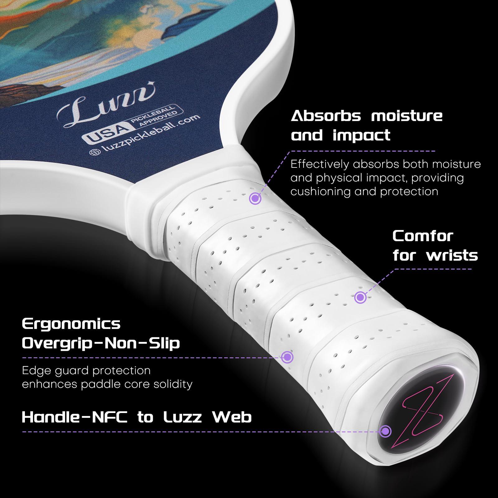 LUZZ PICKLE Luzz Carbon Fiber Pickleball Paddles, Sandblasted Surface USAPA Approved Pickleball Rackets for Beginners Increased Spin Control Pickle Ball Paddle Set for Men,Women,Pros,Adults,Sunset