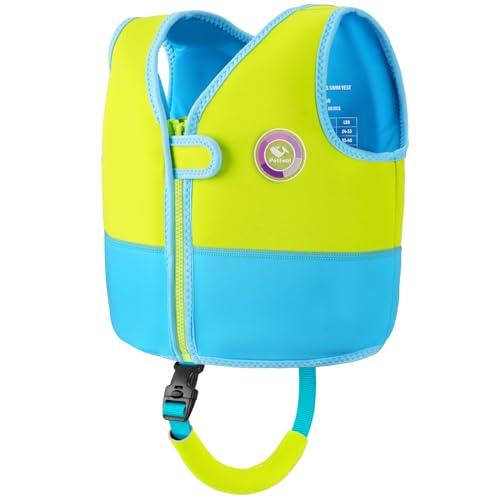 Pottwal Pottwal Swim Vest for Kids - Swim Jacket for 2-3 Years (33-40LBS) - Buoyancy Aid Made of Neoprene & EPE - with Adjustable Crotch Strap - Green