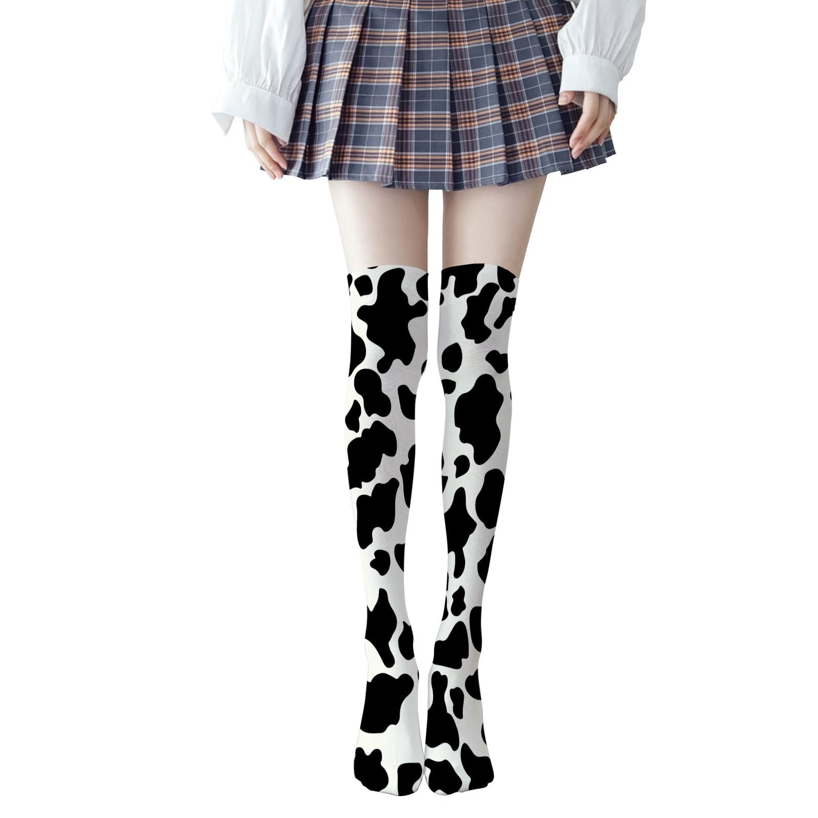 MOCSONE MOCSONE Knee High Socks Cow Print Women's Work Athletic Over Thigh High Long Stockings