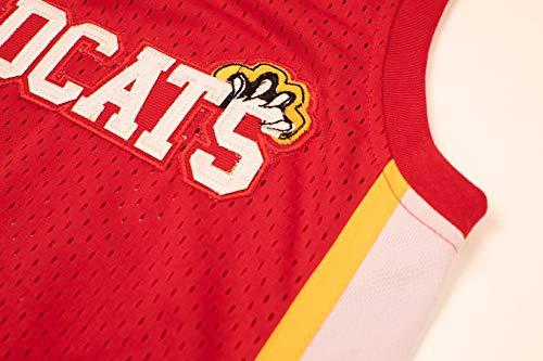Boriz Boriz Zac E Troy Bolton 14 East High School Wildcats Claws Red Stitch Basketball Jersey (30)