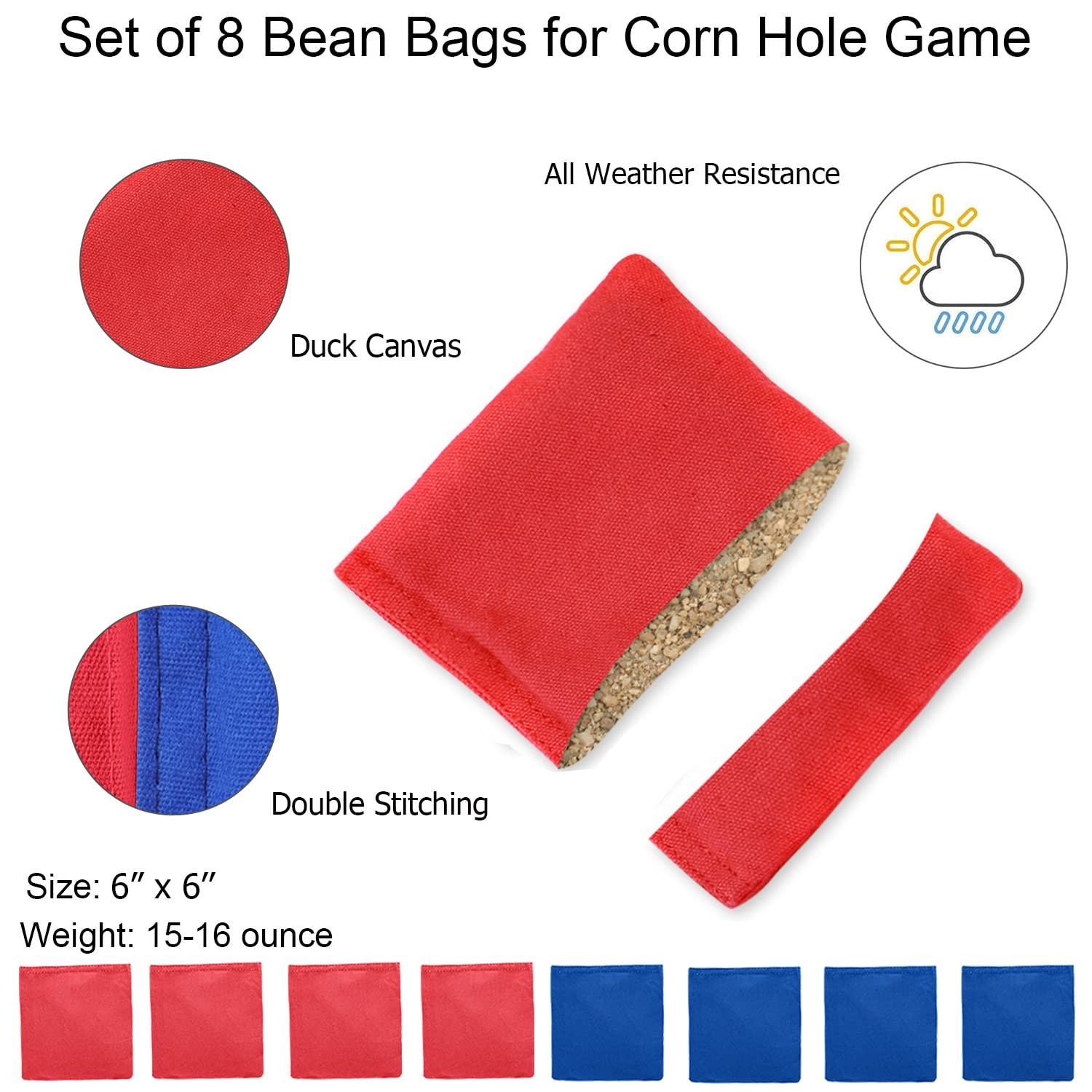 UKASE UKASE Solid Wood Regulation Size Cornhole Set, Portable 2\'x4\' Cornhole Boards, Waterproof Printed Surface and Underneath
