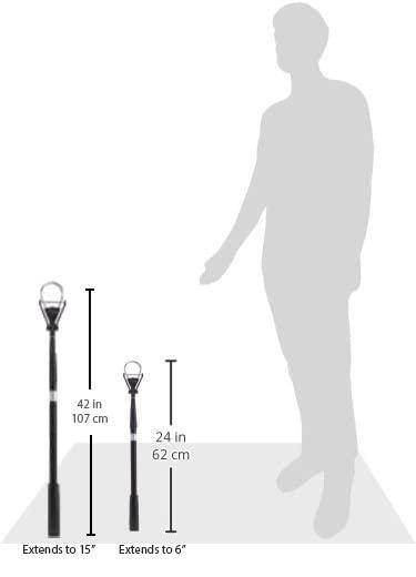 Callaway Callaway Golf Ball Retriever for Water, Telescopic with Dual-Zip Headcover, Black, 15 Feet