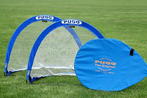 PUGG PUGG 4 Foot Pop Up Soccer Goal - Portable Training Futsal Football Net - The Original Pickup Game Goal (Two Goals & Bag)