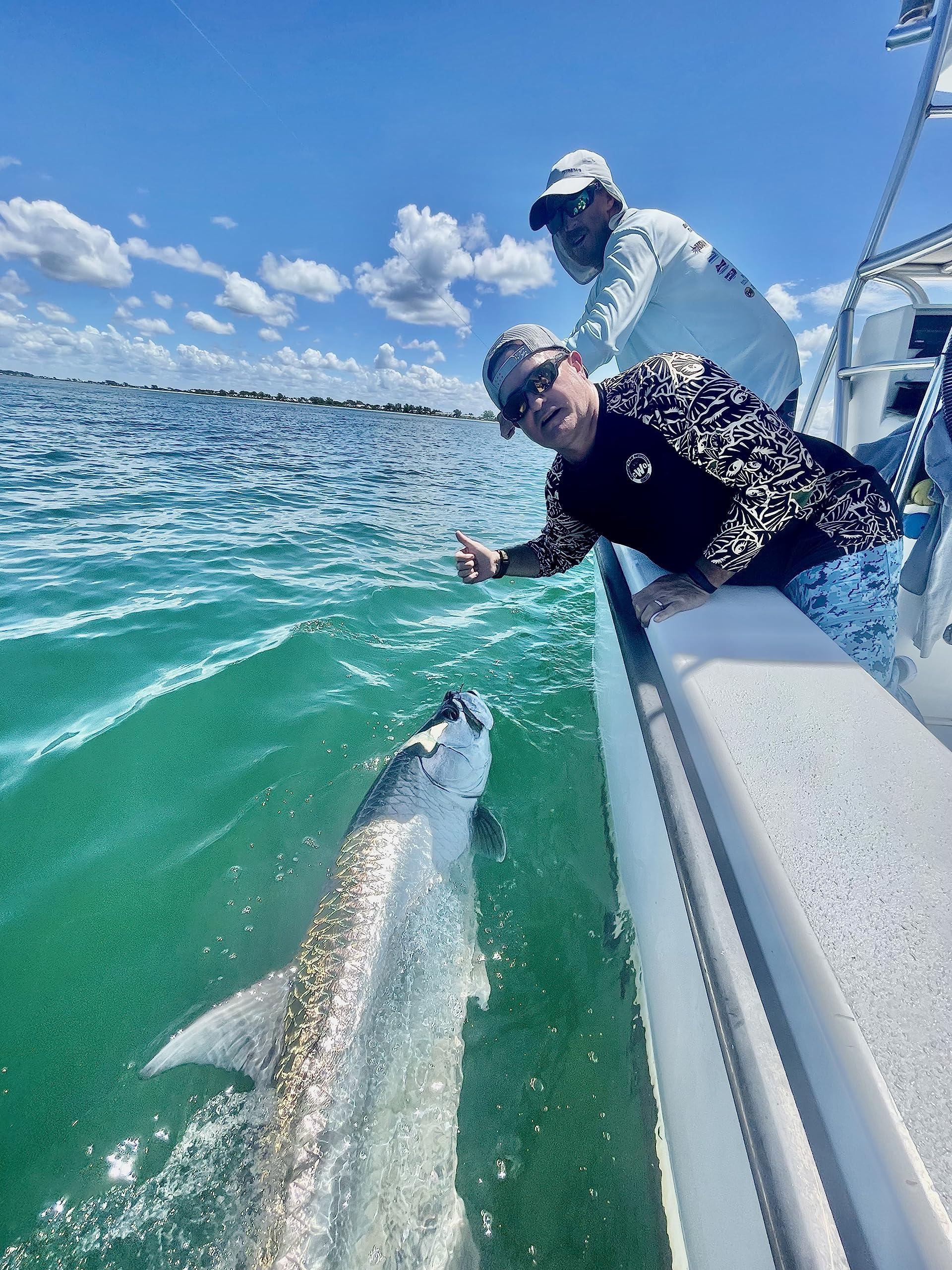 Winking Clam Outfitters Fishing Gear Fishing Shirt Mens Fishing Shirts for Men Long Sleeve - Fishing Gifts for Men - Fishing Clothes for Men Vented Sunproof SPF UPF 50 Fishing Apparel UV Protection Fishing T Shirts - Medium