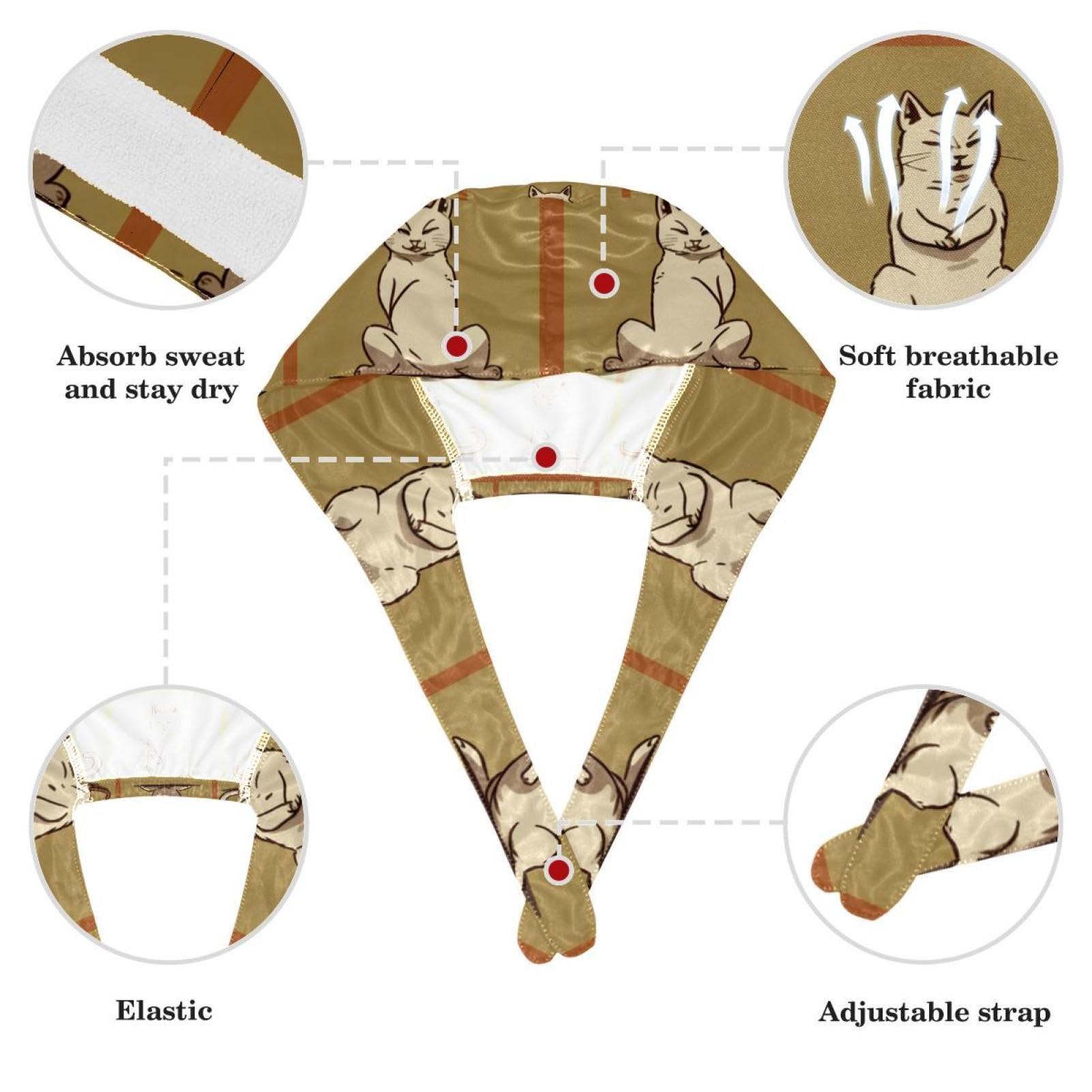 YTYVAGT Nursing Hats,Working Cap with Buttons and Cotton Sweatband,Animal Yoga Bulldog