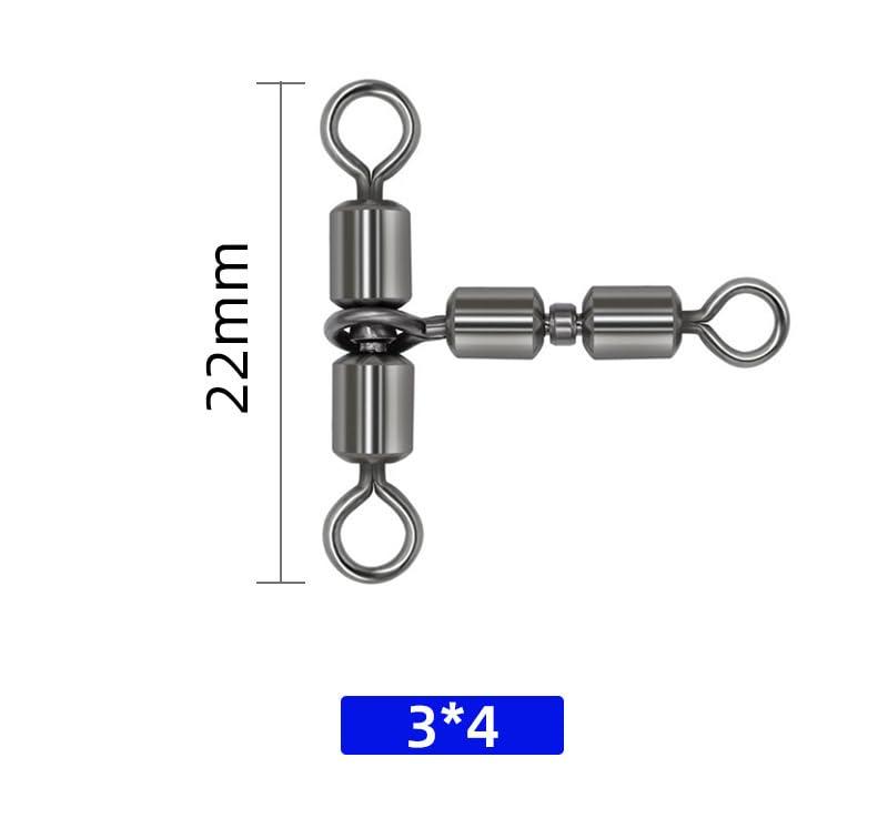 KTGCOZS KTGCOZS Pack of 30 Cross Line Swivel T-Shape Double Rolling Swivels Fishing Tackle Connector Clip (45# 30pcs)