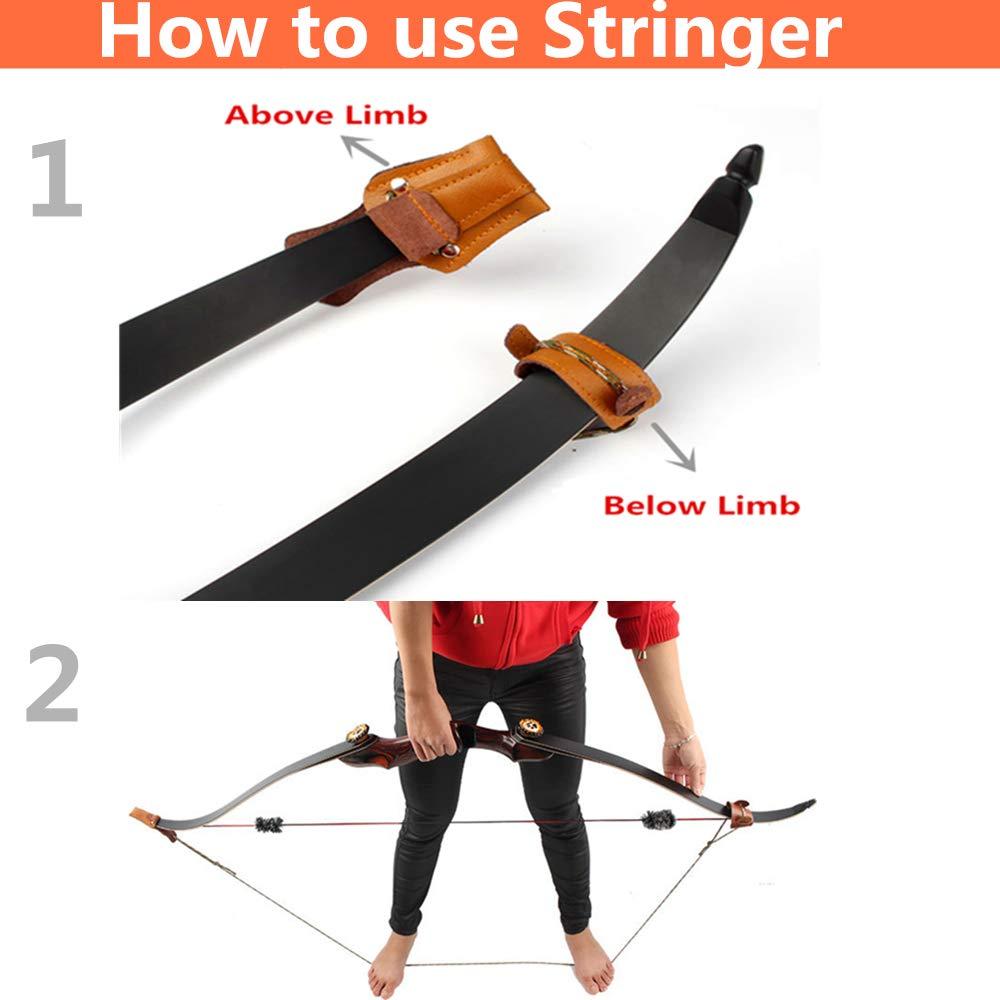 KAINOKAI KAINOKAI 54\" Traditional Laminated Recurve Bow/Archery Amercian Hunting&Target Horse Bow/Longbow Most Arrows fits,15-55 lbs for Kids Teens & Adults