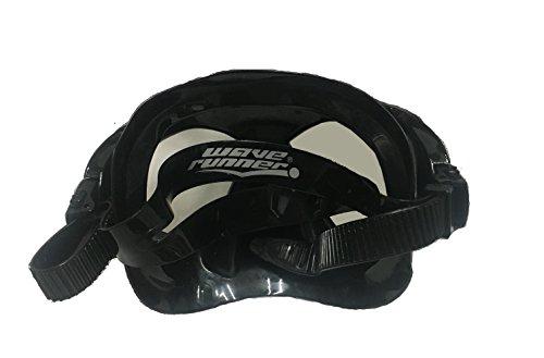 Wave Runner Wave Runner Snorkel Diving Mask with Adjustable Strap Great for Pools Beach Lake Includes Dry Valve Mask Strap Clip Flex Tube Mouthpiece and Purge Valve The Mask Includes Adjustable Strap (Black)