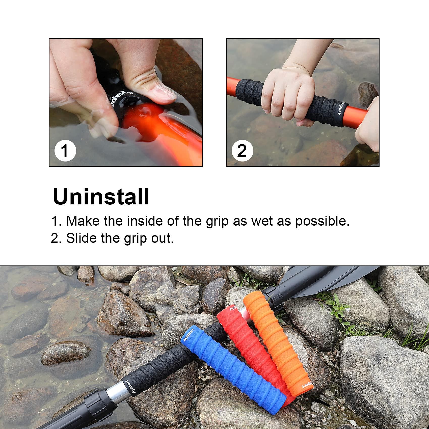 Ayaport Ayaport Kayak Paddle Grips Non-Slip Silicone Wraps Blister Prevention Kayaking Accessories for Take-Apart Paddles (Pink)