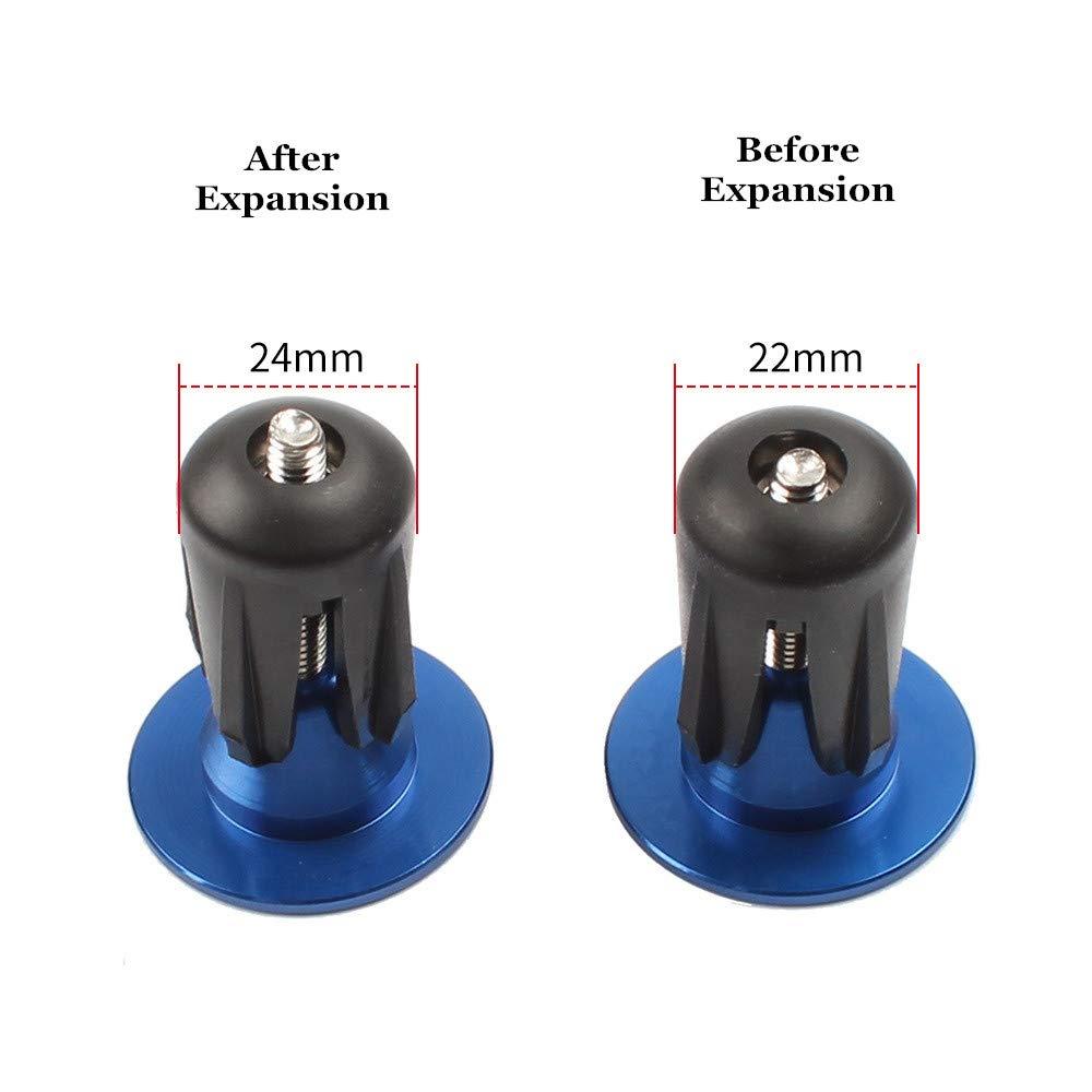 Zsling 1 Pair Aluminum Bike Handlebar End Plugs, Expanding Locking Bar End Caps for Road Bike Mountain Bike MTB BMX Fixie, Bar End for Handlebar Grip (Purple)