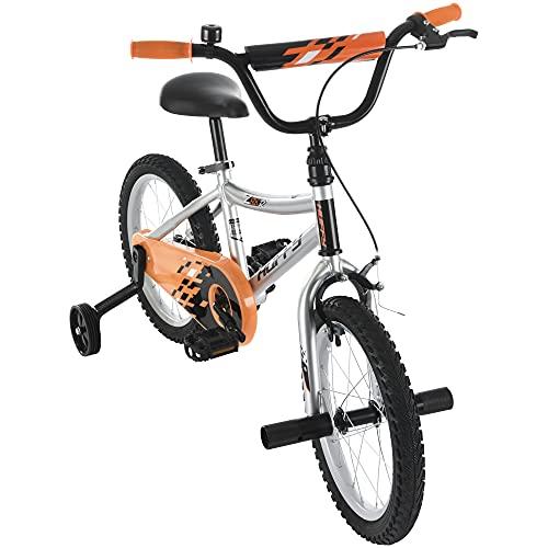 Huffy Huffy ZRX 16\" Kids Bike, Ideal for Ages 3 to 5 Years Old, Front Pegs, BMX Style Handlebar, Quick Connect Assembly, Designed for Growth, Durable Steel Frame, Enclosed Chain Guard, Silver