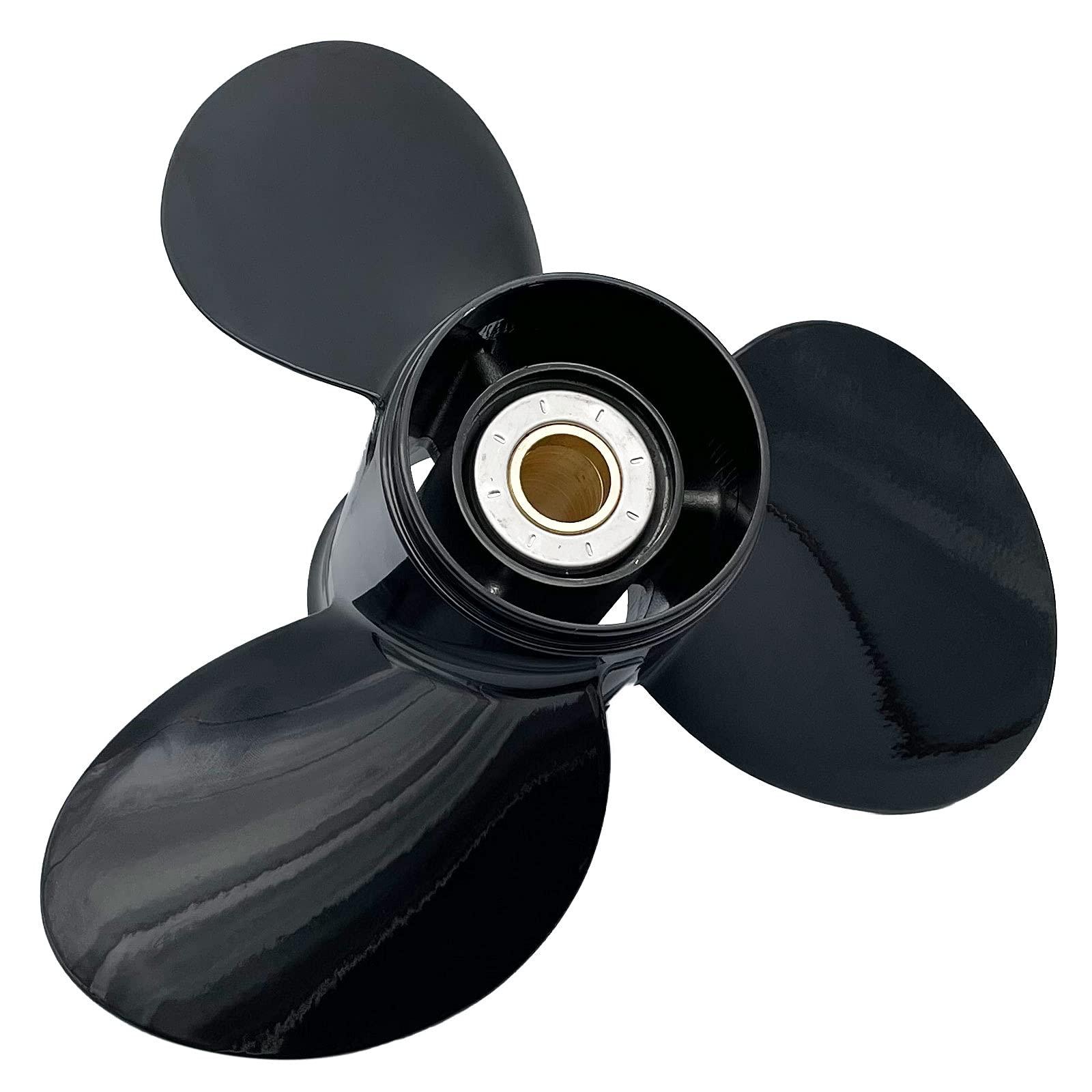 RASON-REX OEM Grade Aluminum Outboard 3 Blades Propeller 15 1/4x15P Compatible For BRP,JOHNSON,EVINRUDE,OMC STERN DRIVE Engines E-TEC 150-300HP&90-130HP,25" Shaft,2 Strokes 15 Spline Tooth,RH