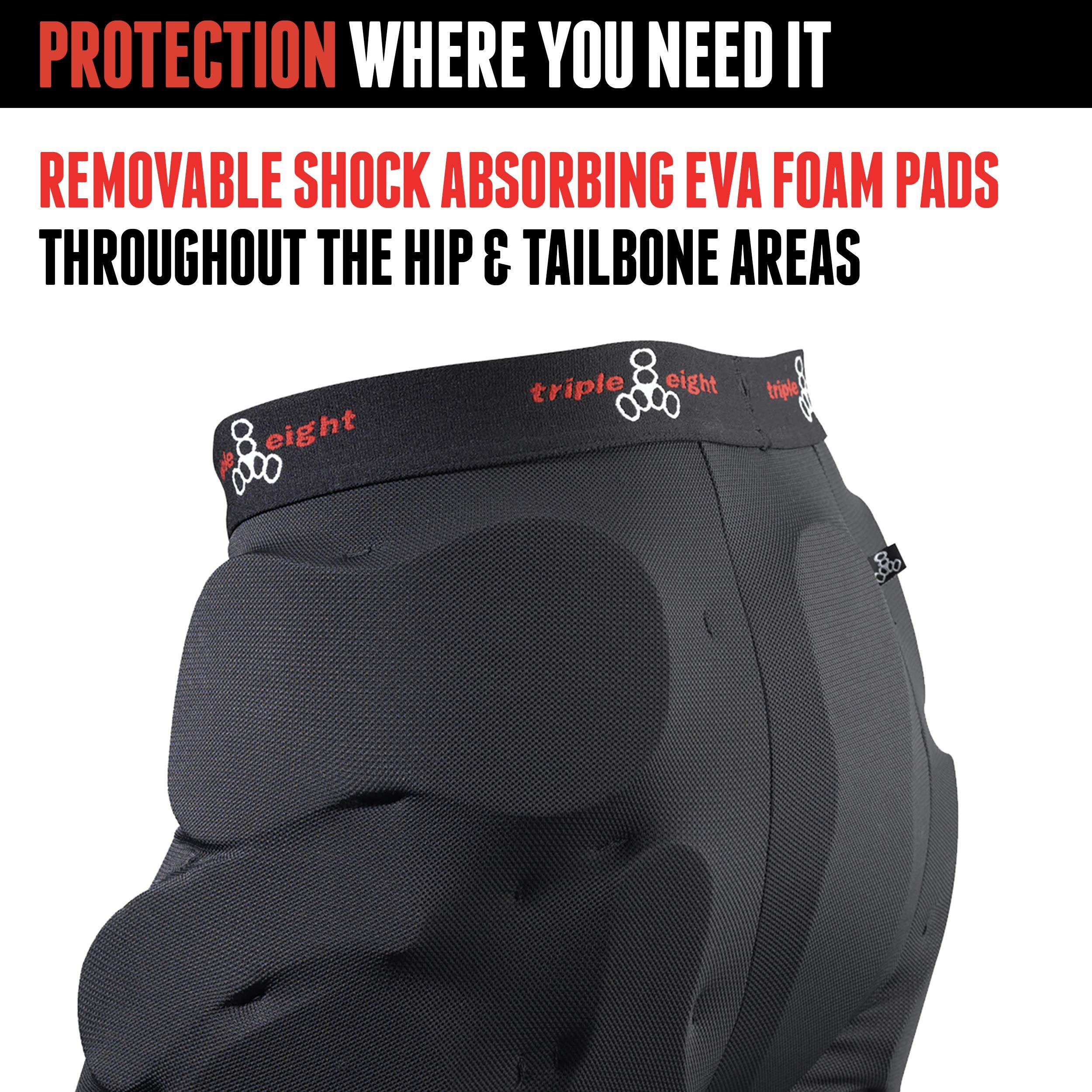 Triple Eight Triple Eight Bumsaver Men\'s Padded Shorts for Skateboarding, Snowboarding and Skiing, Black, X-Small