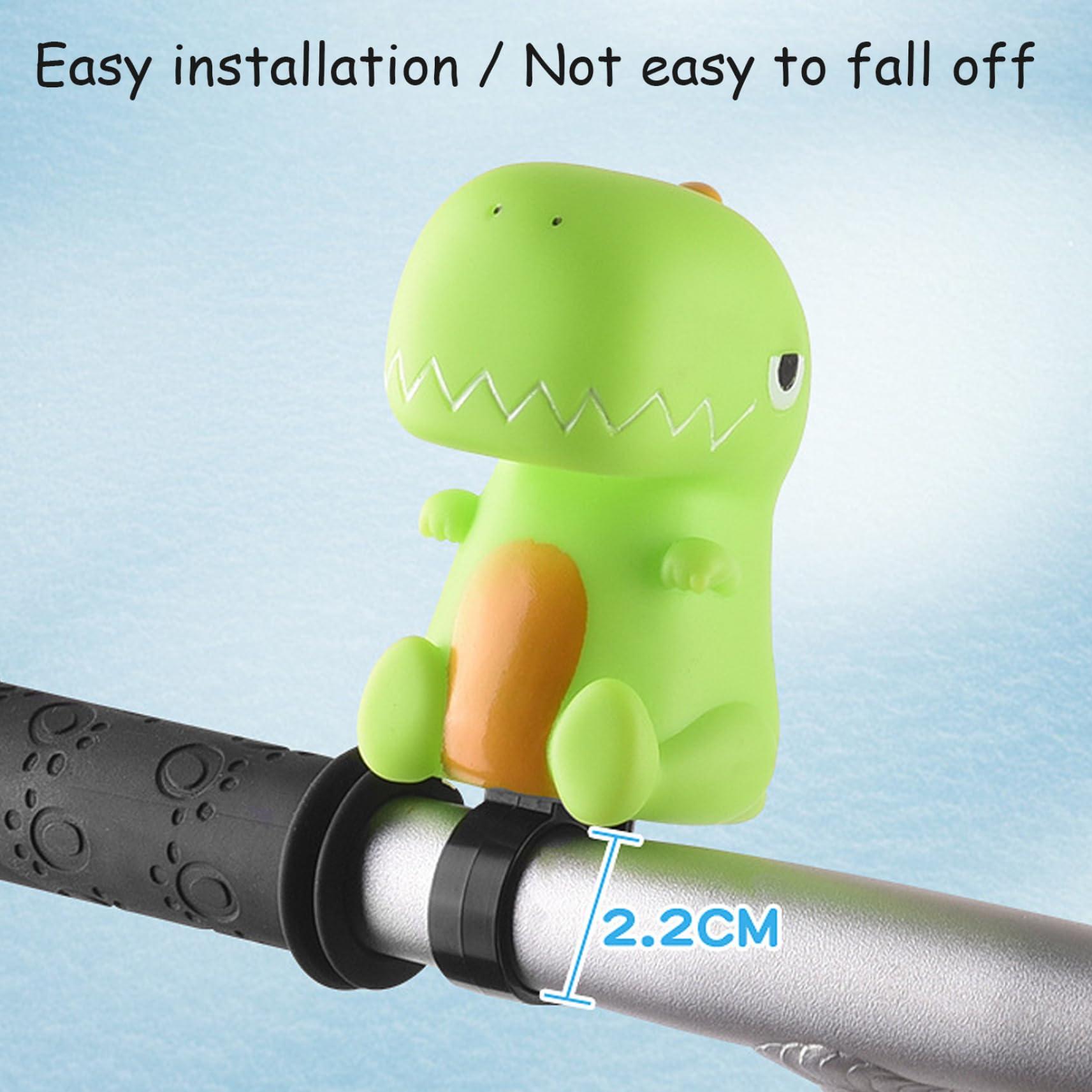 Generic Bike Bell Kids Cute Bicycle Bell Cartoon Dinosaur Bike Horn Squeeze Bicycle Horn Clear Sound Bicycle Bell for Toddler Children Boys Girls Accessories