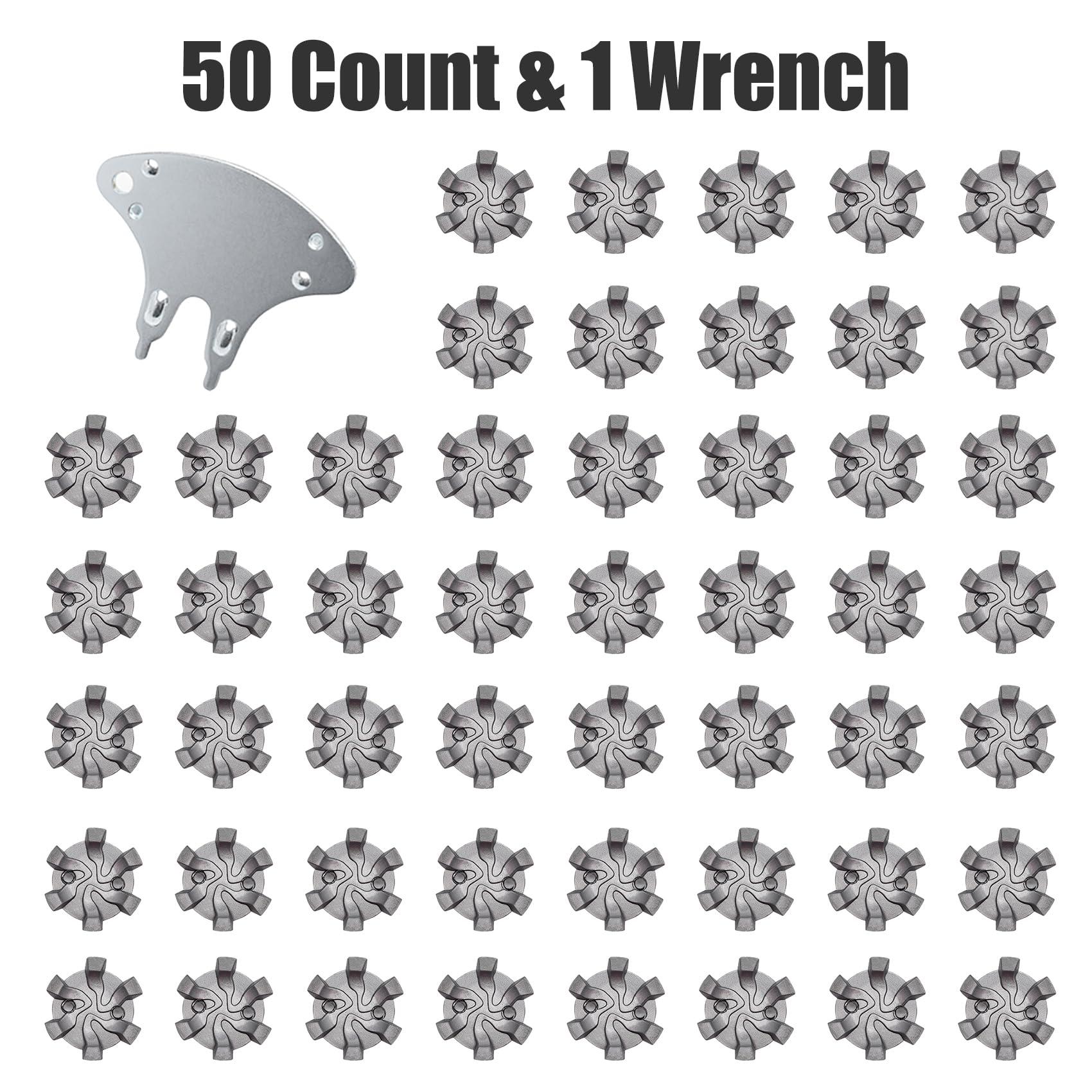 FENLERN FENLERN Golf Shoe Spikes Cleat Metal Thread Screw 6mm dia, Silver