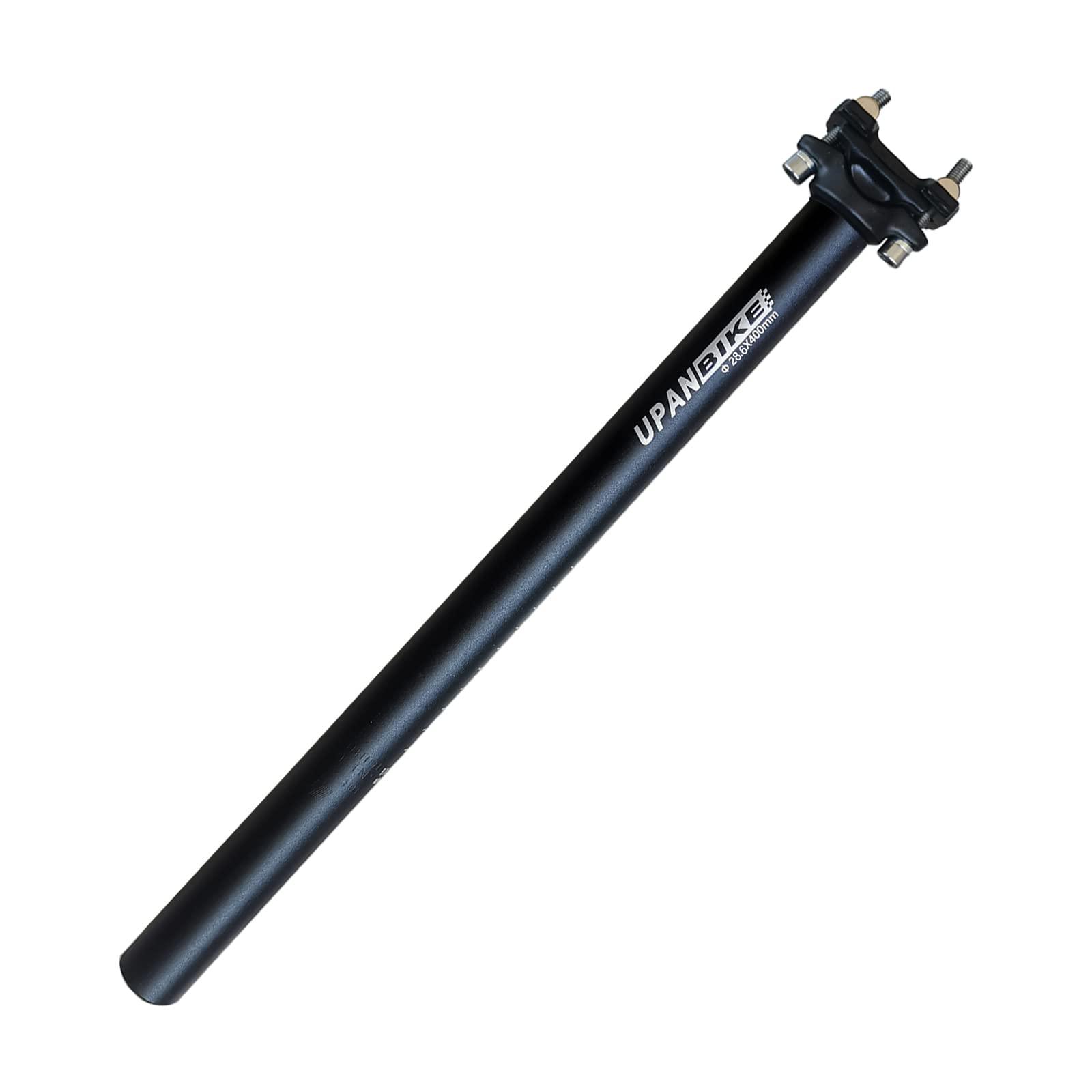 UPANBIKE UPANBIKE Bike Seatpost Aluminum Alloy Adjustable Seat Post 400mm Length Diameter 25.4/27.2/28.6//30.9/31.6mm for Mountain Bike Road Bicycle(28.6mm*Black)