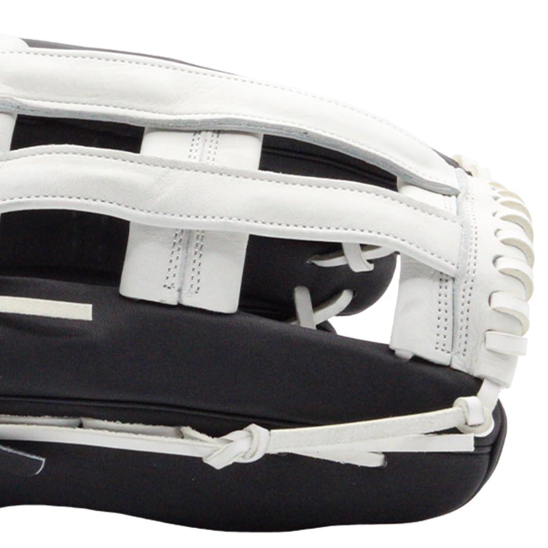 SSK SSK ZSLOW DIMPLE Slowpitch Softball Glove Game Ready 12.5 - 13 - 13.5 - 14 Right & Hand Left Hand Throw (Black/White, 14" - Right Hand Throw)