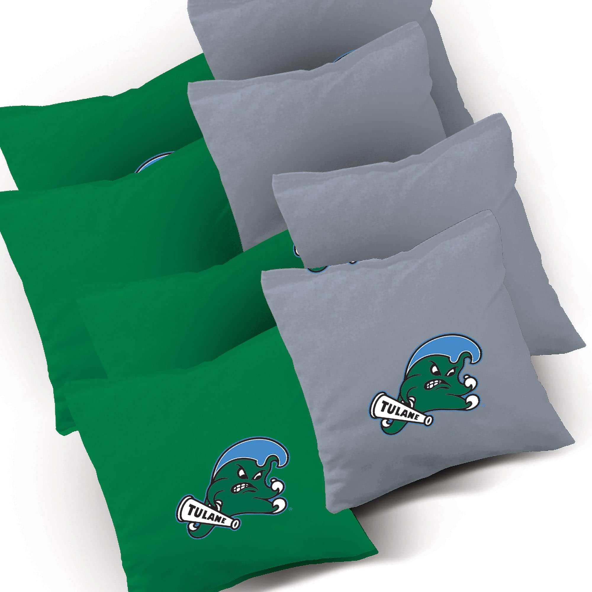 Skip's Garage Tulane Stained Stripe Cornhole Set - Include Case + Hole + Edge + Score