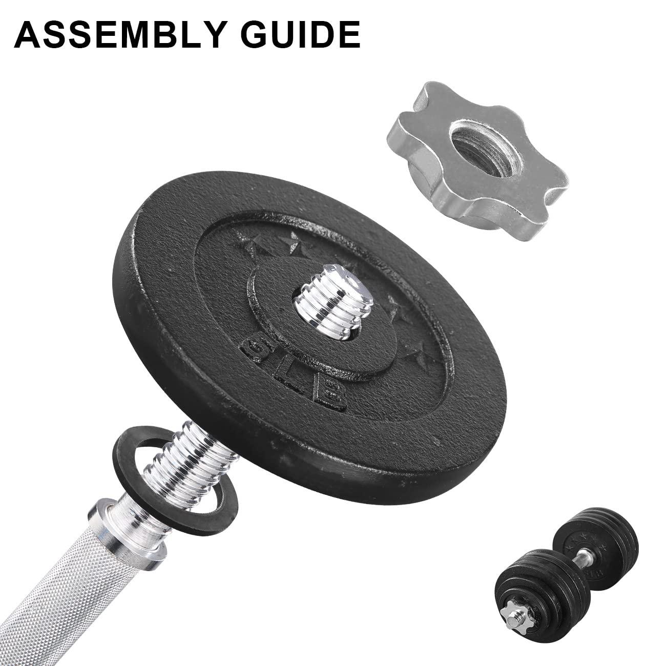 Unipack Unipack One Set of 2x52.5Lbs Adjustable Weight Dumbbell Cast Iron Total 105Lbs