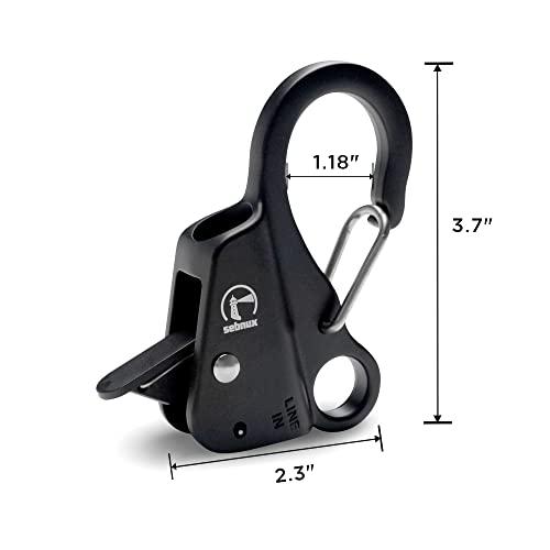 Sebnux Sebnux Stainless Steel Boat Fender Clip Boat Fender Quick Release Clip Boat Bumper for Docking Ideal for Boat Docking (Black 4 Pack)