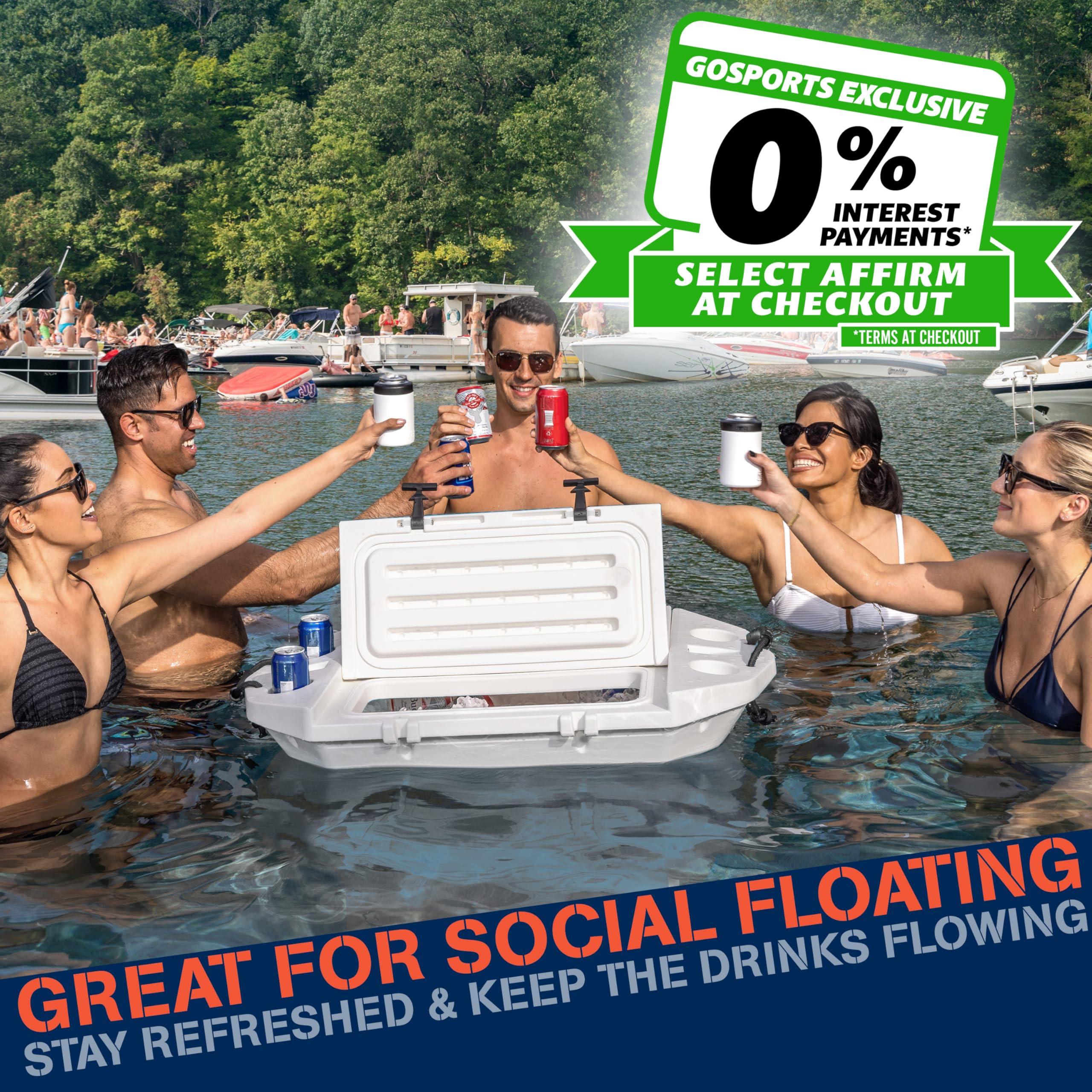 GoSports Outdoors CUDDY Floating Cooler and Dry Storage Vessel for Land & Water 40QT Great for River, Beach, Kayak, Pool, & Lake - White