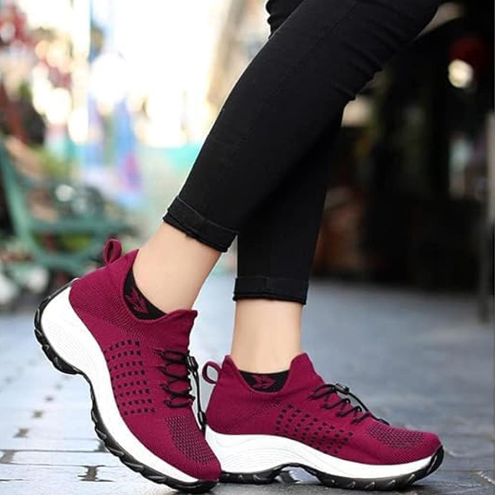 NineFit Basics Comfortwear Ortho Stretch Cushion Shoes for Women,Comfort Wear Ortho Shoes,Comfortorthowear Shoes for Women Plantar Fasciiti (BIack,7)