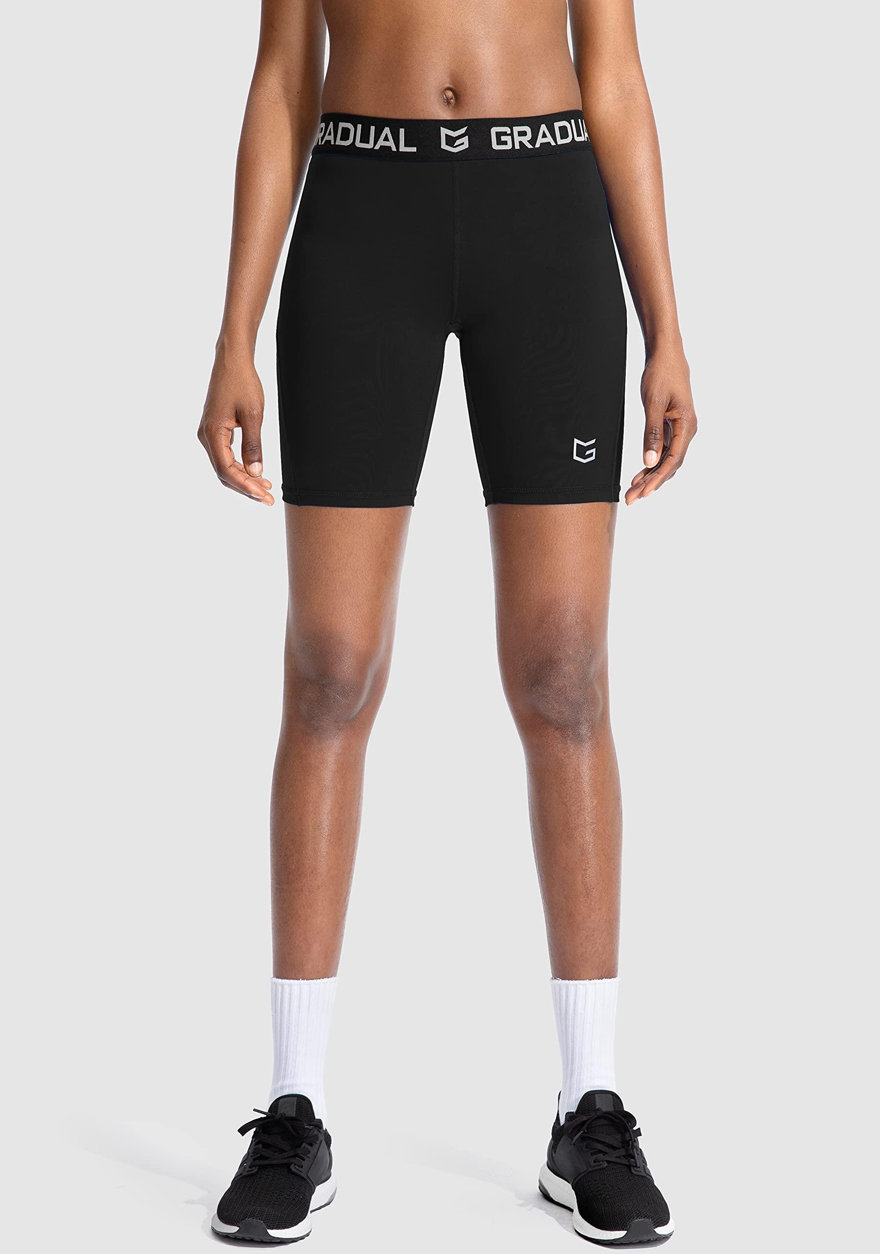 G Gradual Women's Spandex Compression Volleyball Shorts 3" /7" Workout Pro Shorts for Women (7'' 3 Pack: Black/Black/Black, X-Large)