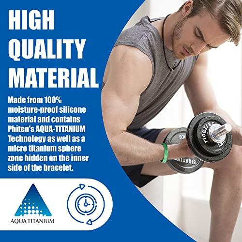 Phiten Phiten S-PRO Titanium Bracelet - Waterproof Sport Silicone Bracelet Wristband with Aqua-Titanium for Alternative Healing - Power Elastomer Zone with Micro Titanium Spheres - White, 7.5 Inch