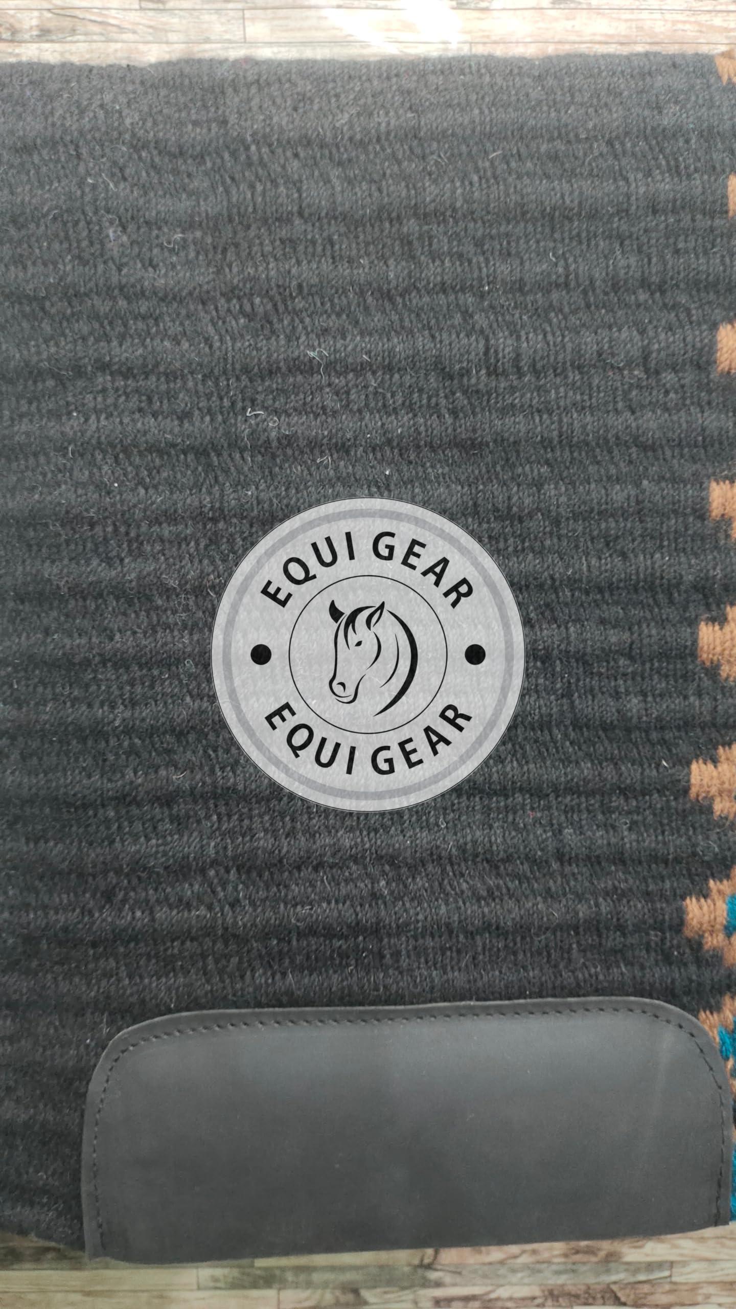EQUIGEAR EQUIGEAR Western Show Horse Saddle Blanket New Zealand Wool Western Design Handmade Saddle Blanket Top Wool Pad Sensor Flex (Customization Available) ZB-003 (36x36)