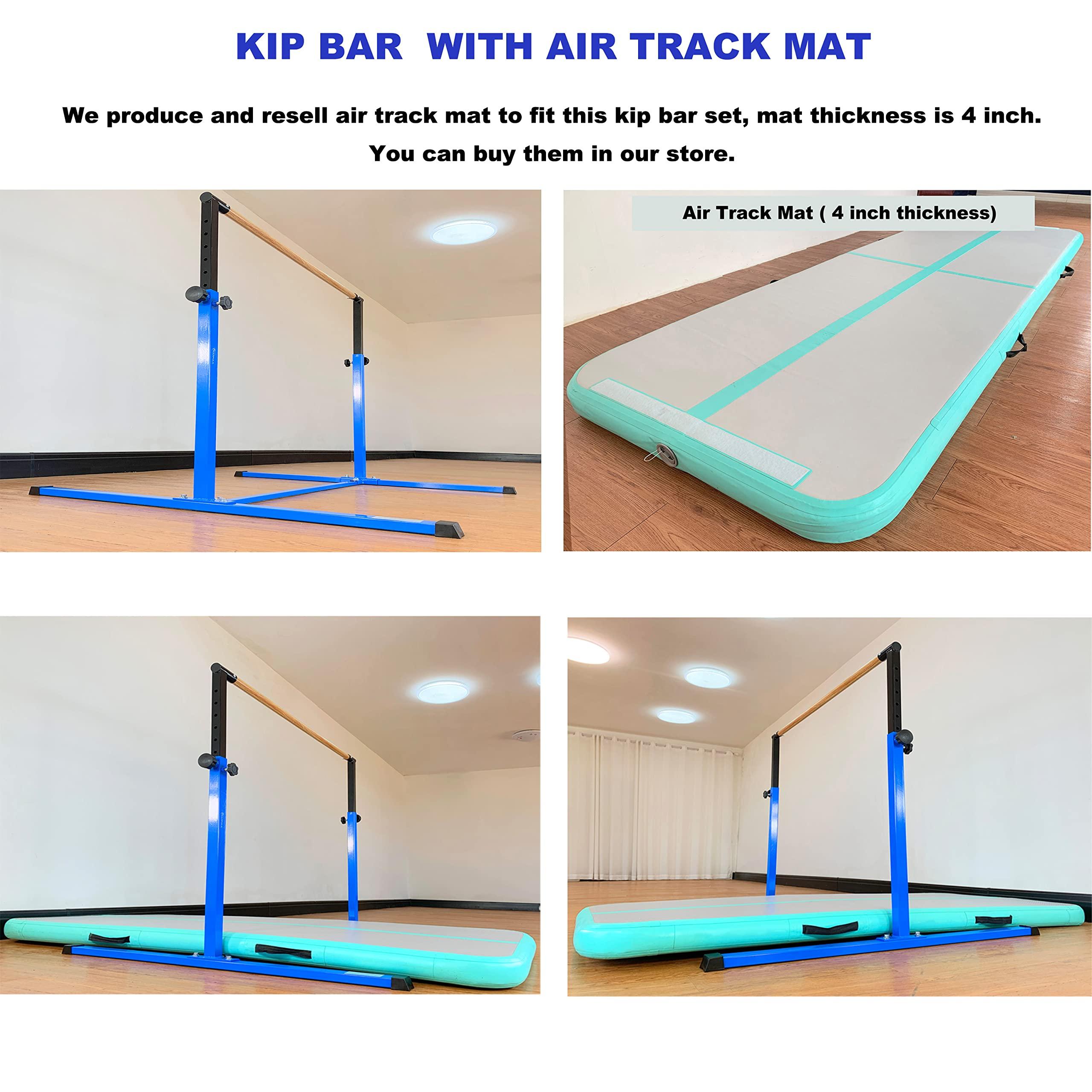 MARFULA MARFULA 4FT Gymnastic Bar Set Gymnastics Horizontal Bar Gymnastics Kip Bar Light Blue Bar for Kids Home Use