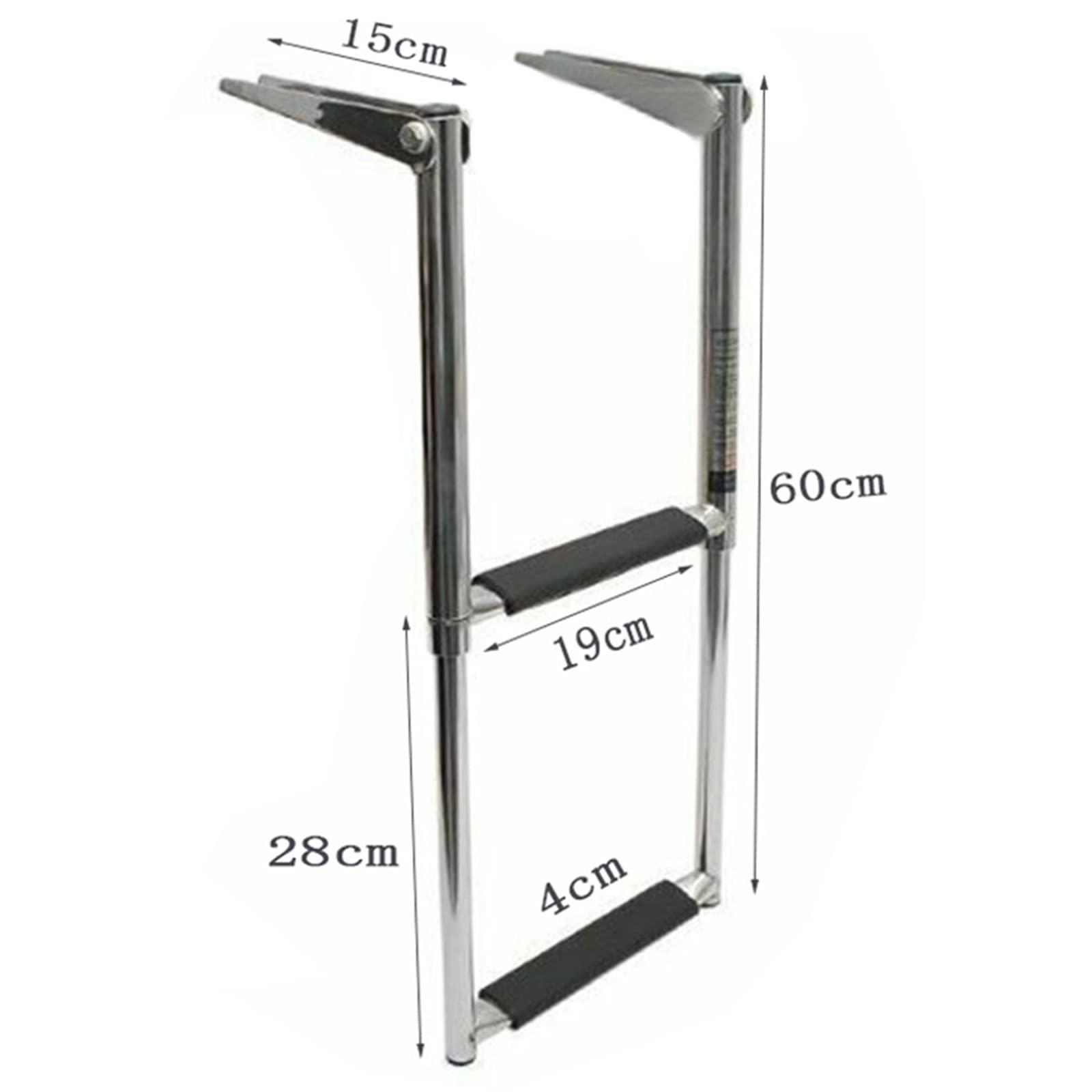 MObyat Boat Ladder Over Platform Telescopic Ladder for Deck Outboard Swim Platform Folding Ladders