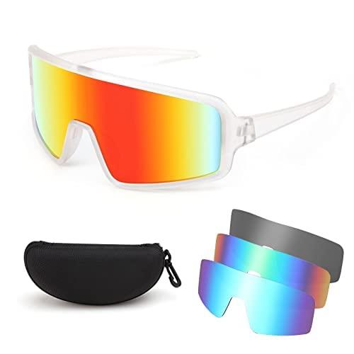 FEISEDY FEISEDY Sports Cycling Sunglasses 4 Lenses Baseball Fishing Ski Running Trekking Golf UV400 Mirrored Sun Glasses B2962