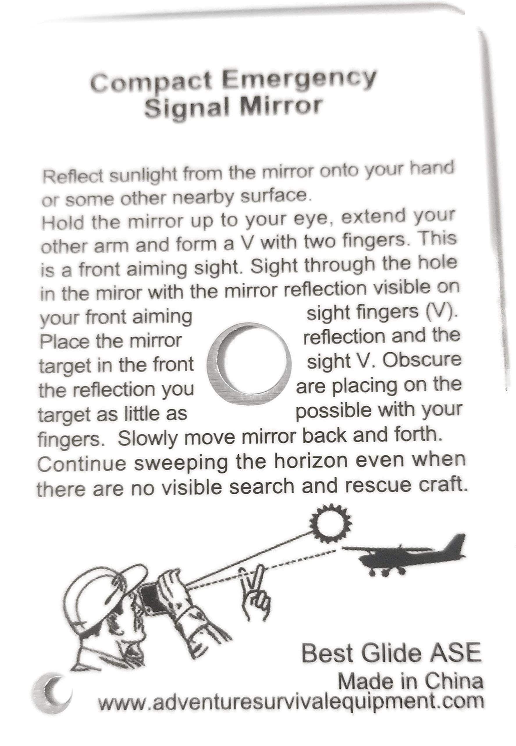 Best Glide ASE Best Glide ASE Military Grade Stainless Steel Emergency Signal Mirror (2x3)