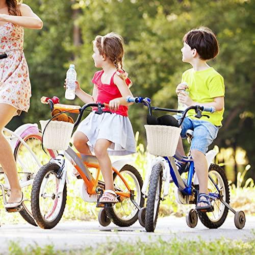 ANZOME ANZOME Kids Bike Basket, Bike Basket for Boy and Girl, Waterproof Plastic Woven Children\'s Bicycle Basket, Suitable for Most Children\'s Bicycles and Kids Tricycles