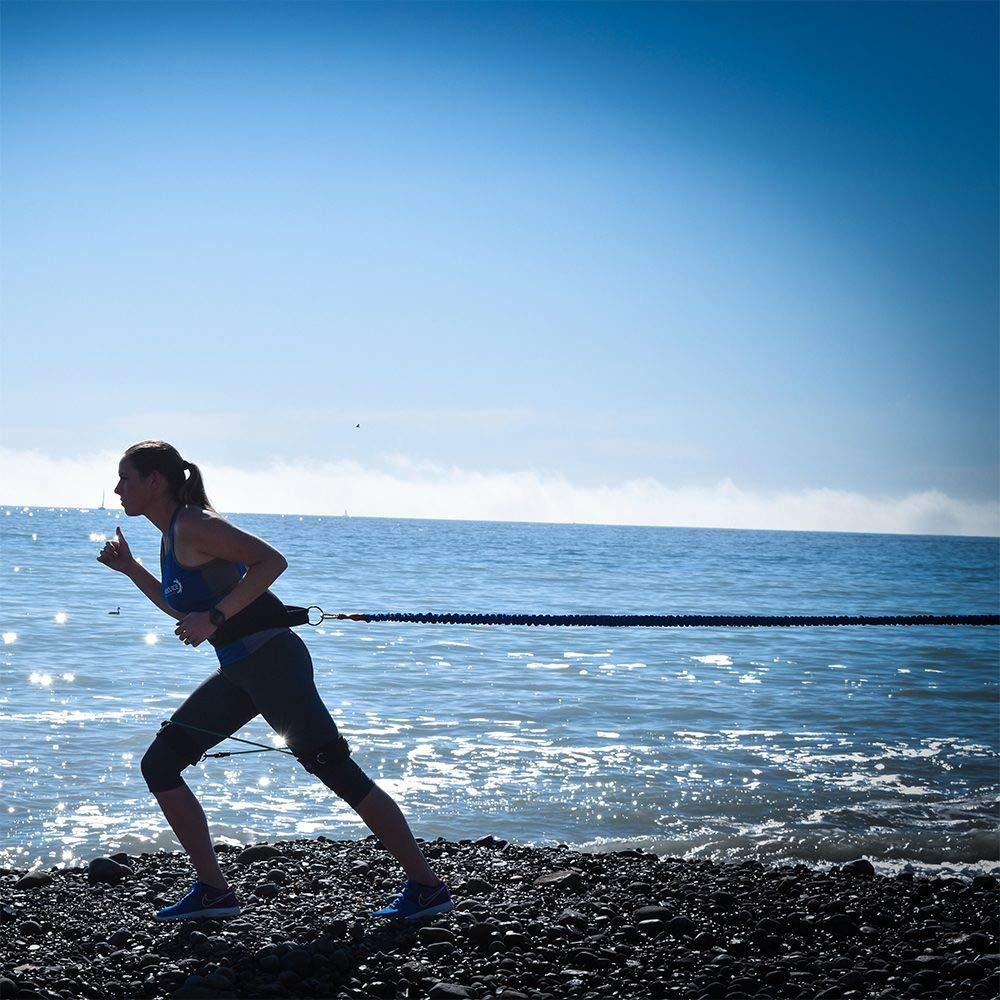 Kinetic Bands Kinetic Bands 360 Speed Agility Training Kit - Leg Resistance Bands, Bungee Speed Cord, Quick Feet Training Cones (Waist Size: Medium (32-39 inches) - Blue, Green, Orange, Red Bands)