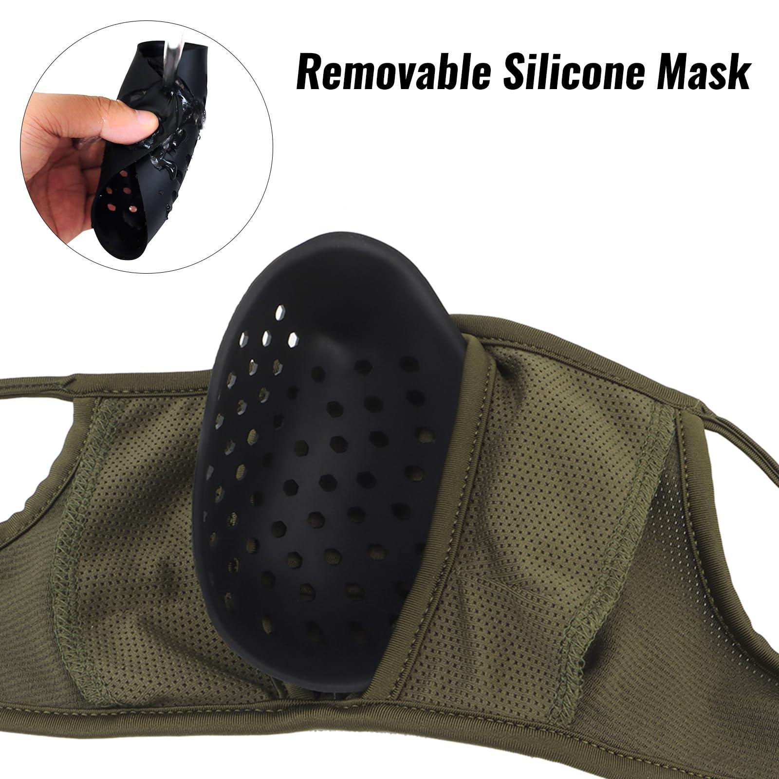 Qavctw Qavctw Tactical Shooting Mask Foldable Airsoft Silicone Mask Breathable Free Ear Protection Outdoor Half Face Mesh Military Mask for Shooting Riding Climbing Paintball Hunting Game