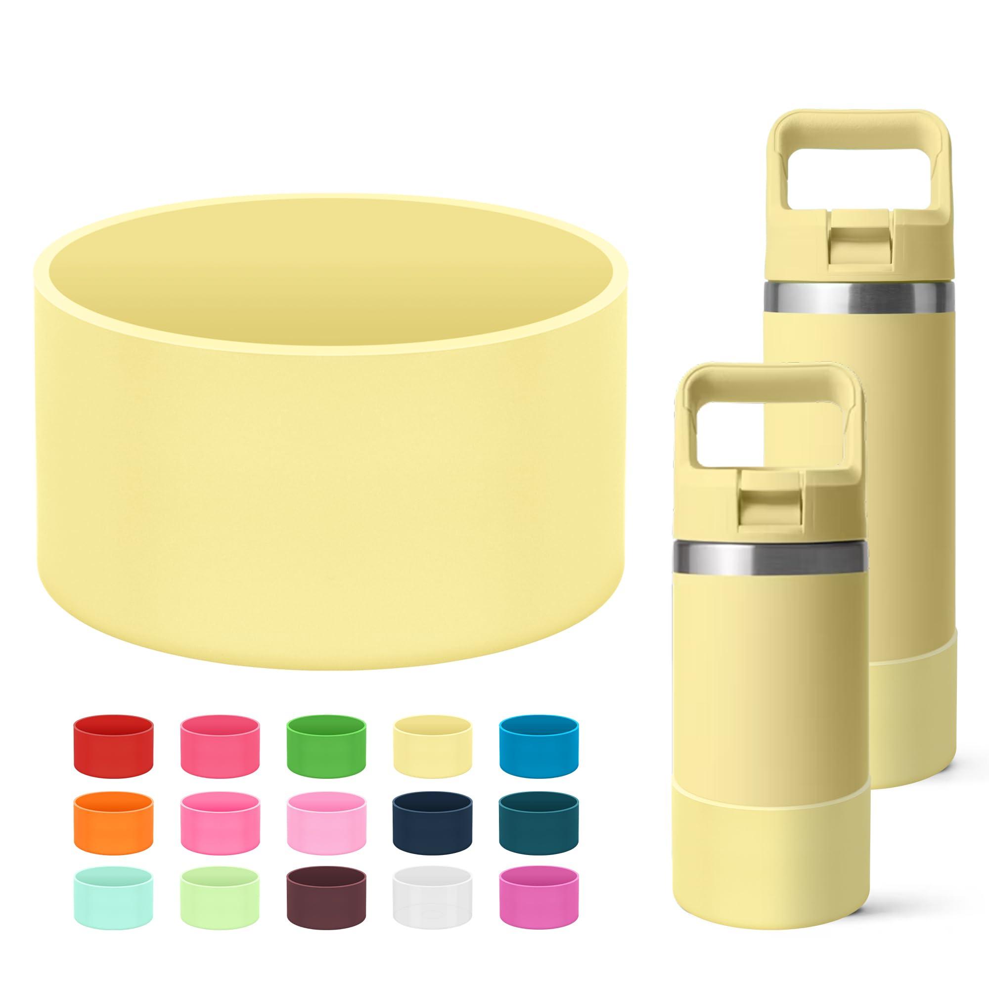 Mokoart Mokoart Silicone Boot Compatible with YETI Kids Water Bottle 12 oz and Rambler 18 oz Bottle, Anti-Slip Sleeve Bottom Protector Accessories for YETI Rambler 12/18oz (Daybreak Yellow)