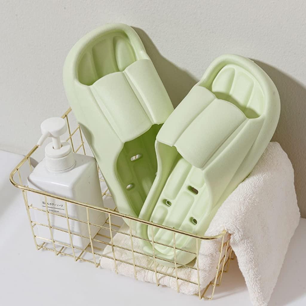 MEHWSUR Bathroom Shower Shoes Non-Slip Quick Drying Beach Pool Shower Slides Sandals with Drain Holes,Shower Shoes Slide Cloud for Women and Men Bath Slipper Sandal (Color : Khaki, Size : EUR44-45)