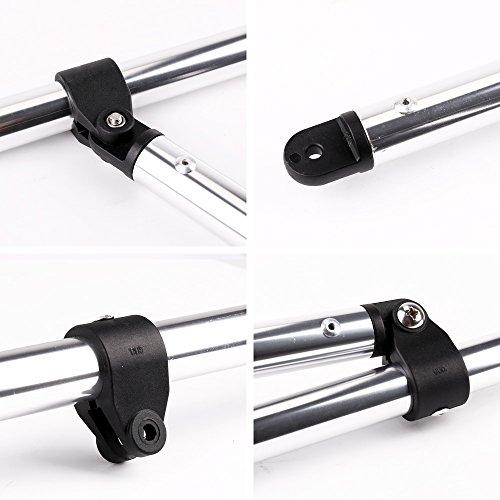 Leader Accessories Leader Accessories Light Grey 3 Bow 6'L x 46" H x 85"-90" W Bimini Top Boat Cover Includes 4 Straps 2 Rear Support Poles Mounting Hardwares Storage Boot with 1" Aluminum Frame