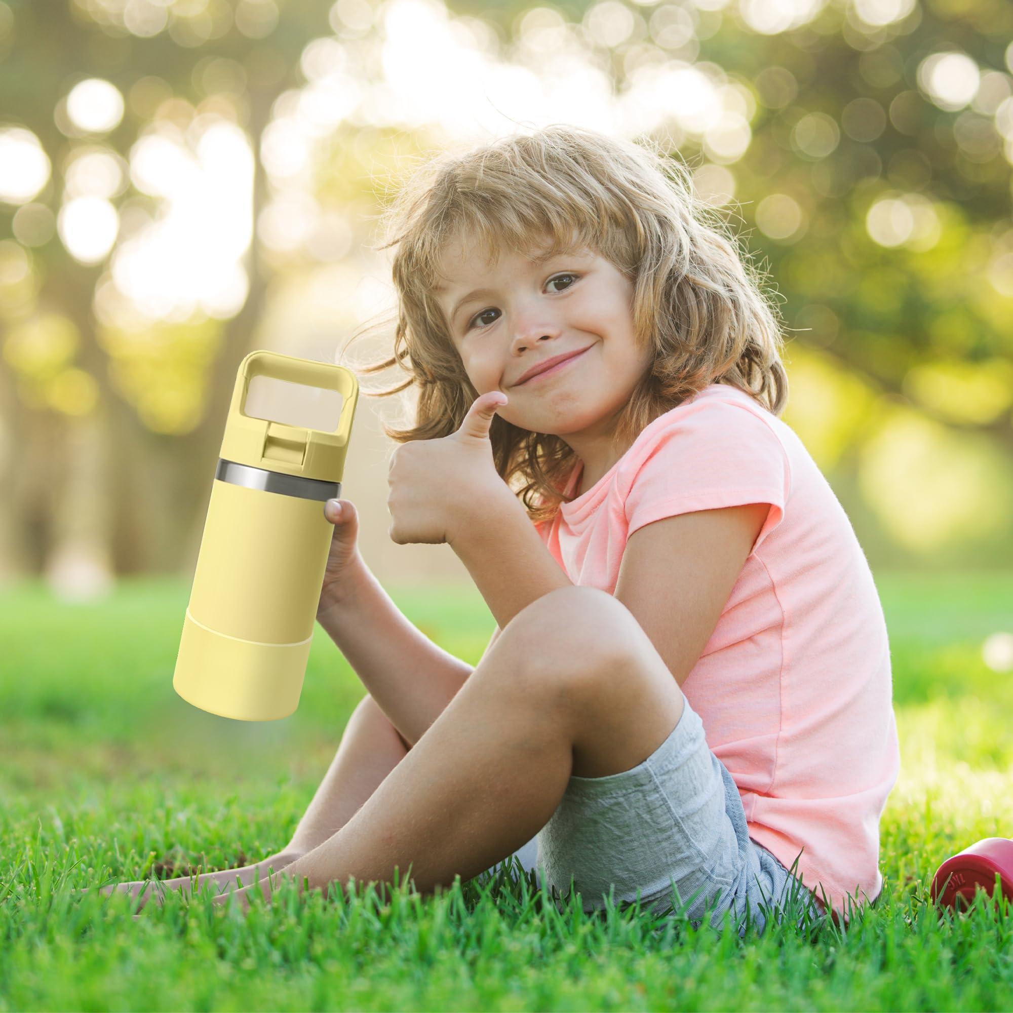 Mokoart Mokoart Silicone Boot Compatible with YETI Kids Water Bottle 12 oz and Rambler 18 oz Bottle, Anti-Slip Sleeve Bottom Protector Accessories for YETI Rambler 12/18oz (Daybreak Yellow)