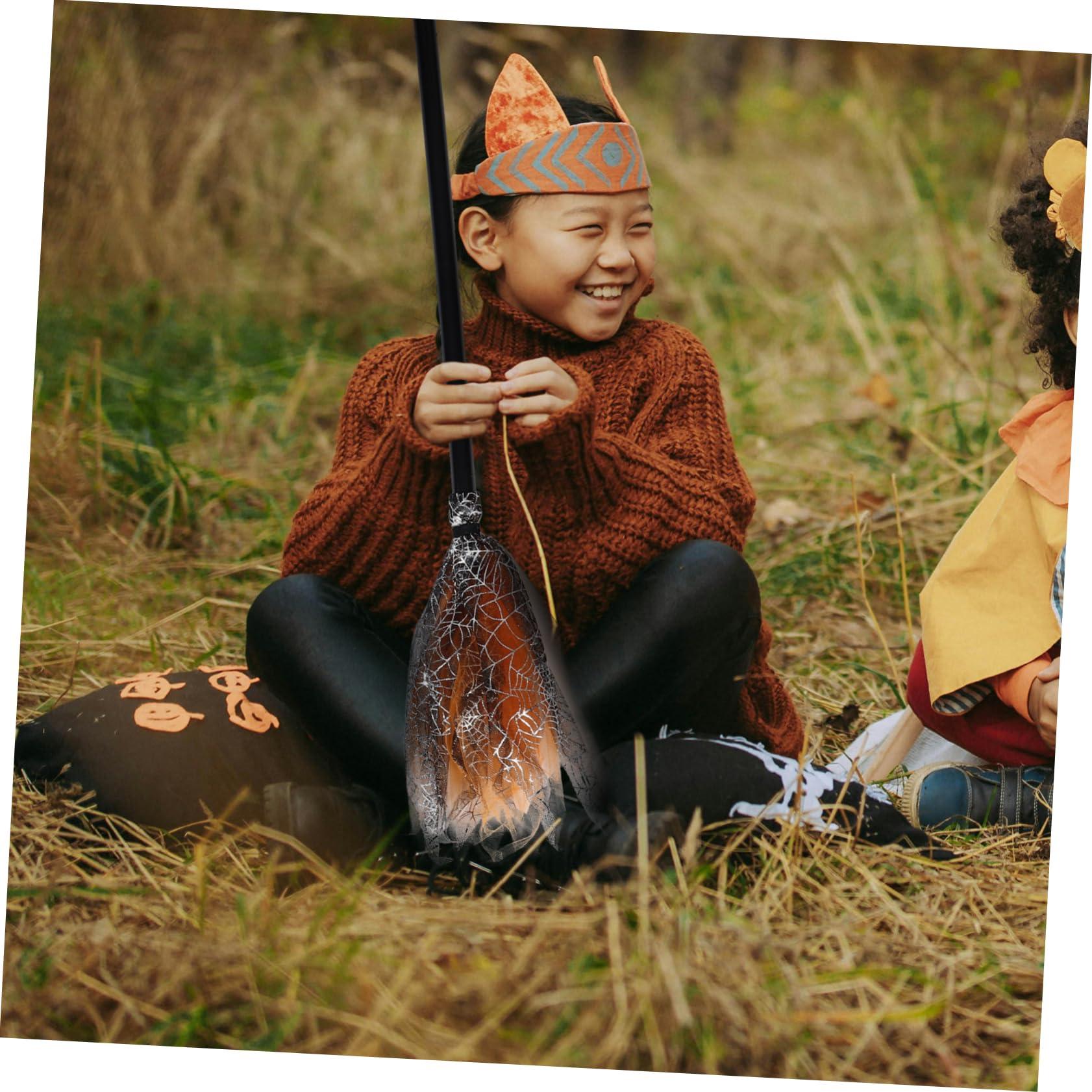 Beavorty Beavorty 2pcs Halloween Witch Broom Prop Lightweight Plastic Broom for Cosplay Costume Parties Halloween Festivities