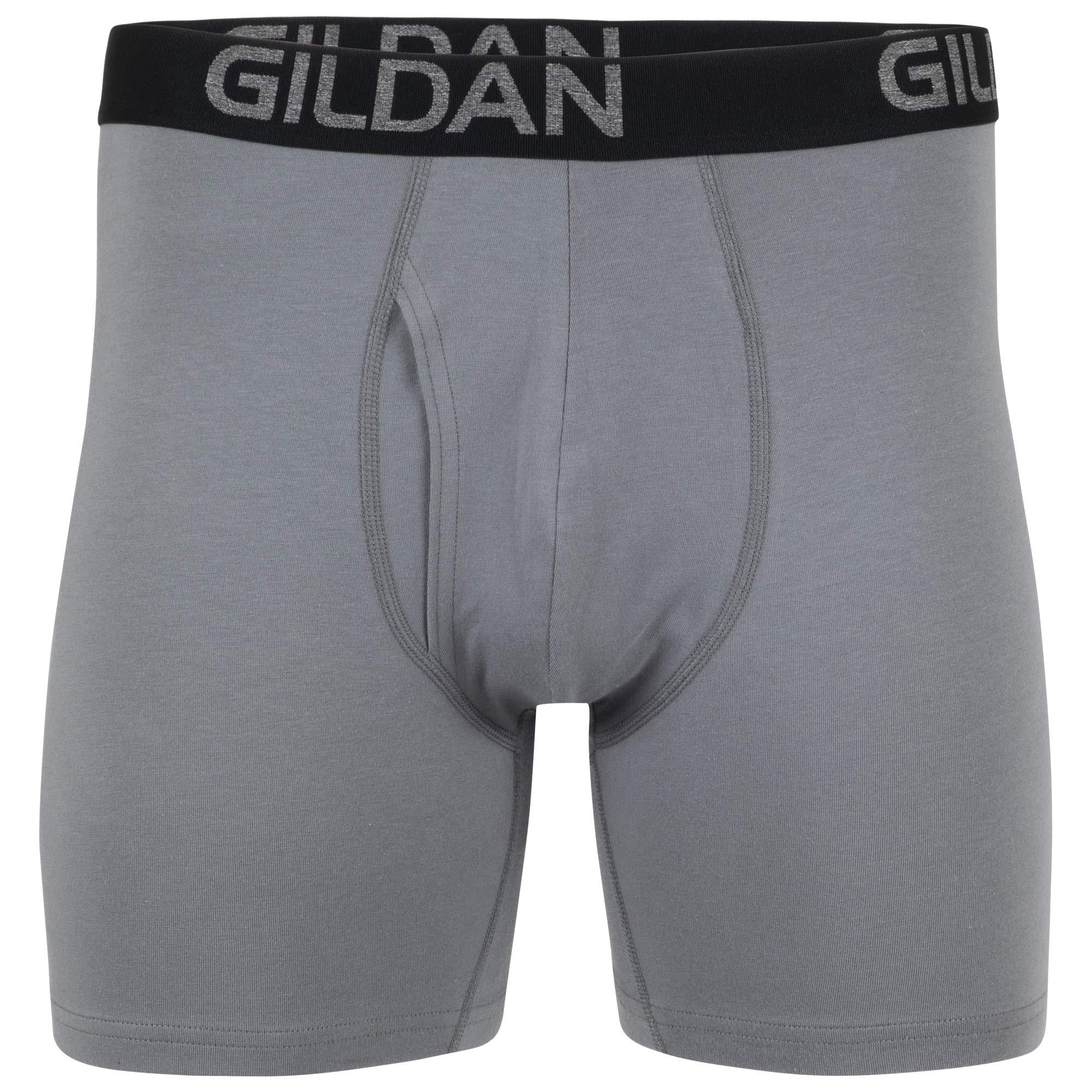 Gildan Gildan Men's Underwear Cotton Stretch Boxer Briefs, Multipack, Grey Flannel/Black Soot (5-Pack), Large