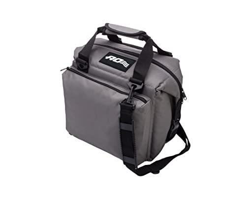 AO Coolers AO Coolers Traveler Original Soft Cooler with High-Density Insulation, Charcoal, 12-Can