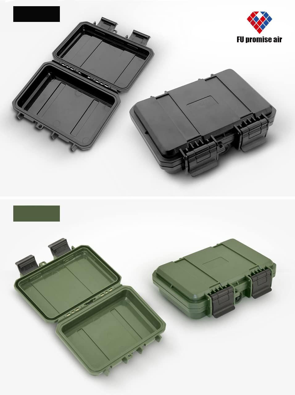 Fu promise air Fu promise air Small Waterproof Phone Container - Universal Plastic Box with Foam- Camping Waterproof Phone Case for Phone/Keys/Cards (Green,xs)